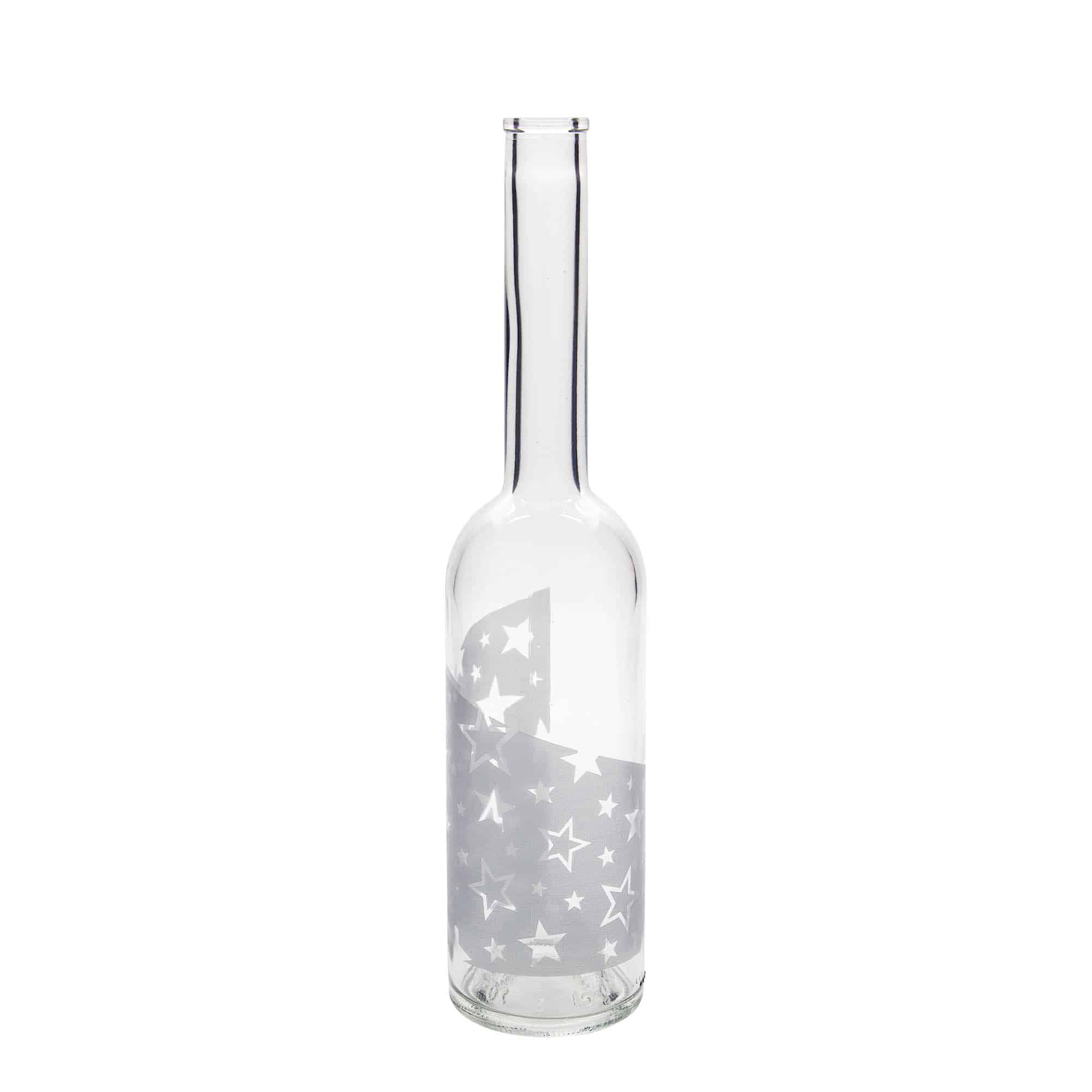500 ml sklená fľaša „Opera“, motív: strieborné hviezdy, hrdlo: korok 500 ml sklená fľaša „Opera“, motív: strieborné hviezdy, hrdlo: korok