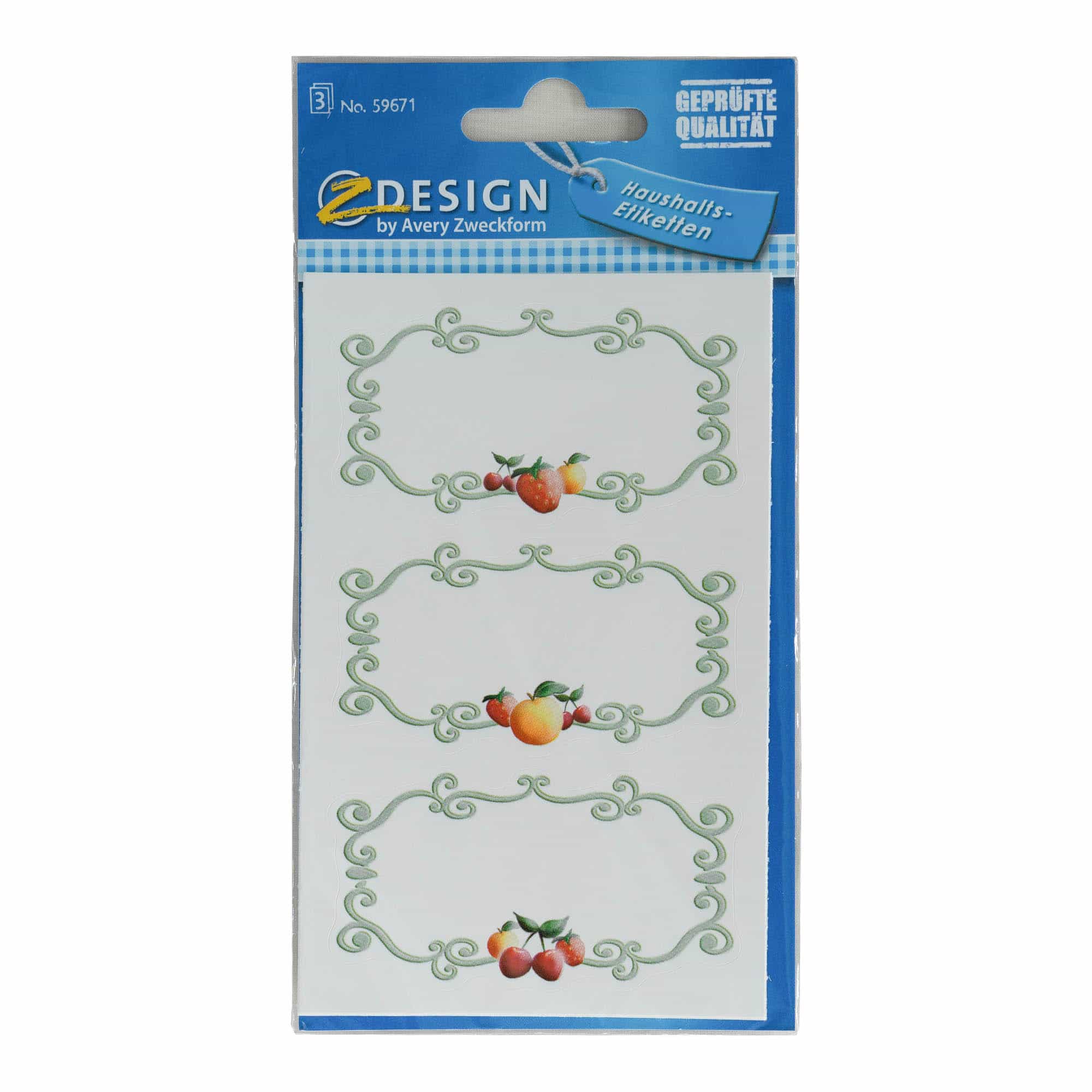 Zweckform etikety „Rámik ovocie“, obdĺžniková, papier, viacfarebné Zweckform etikety „Rámik ovocie“, obdĺžniková, papier, viacfarebné