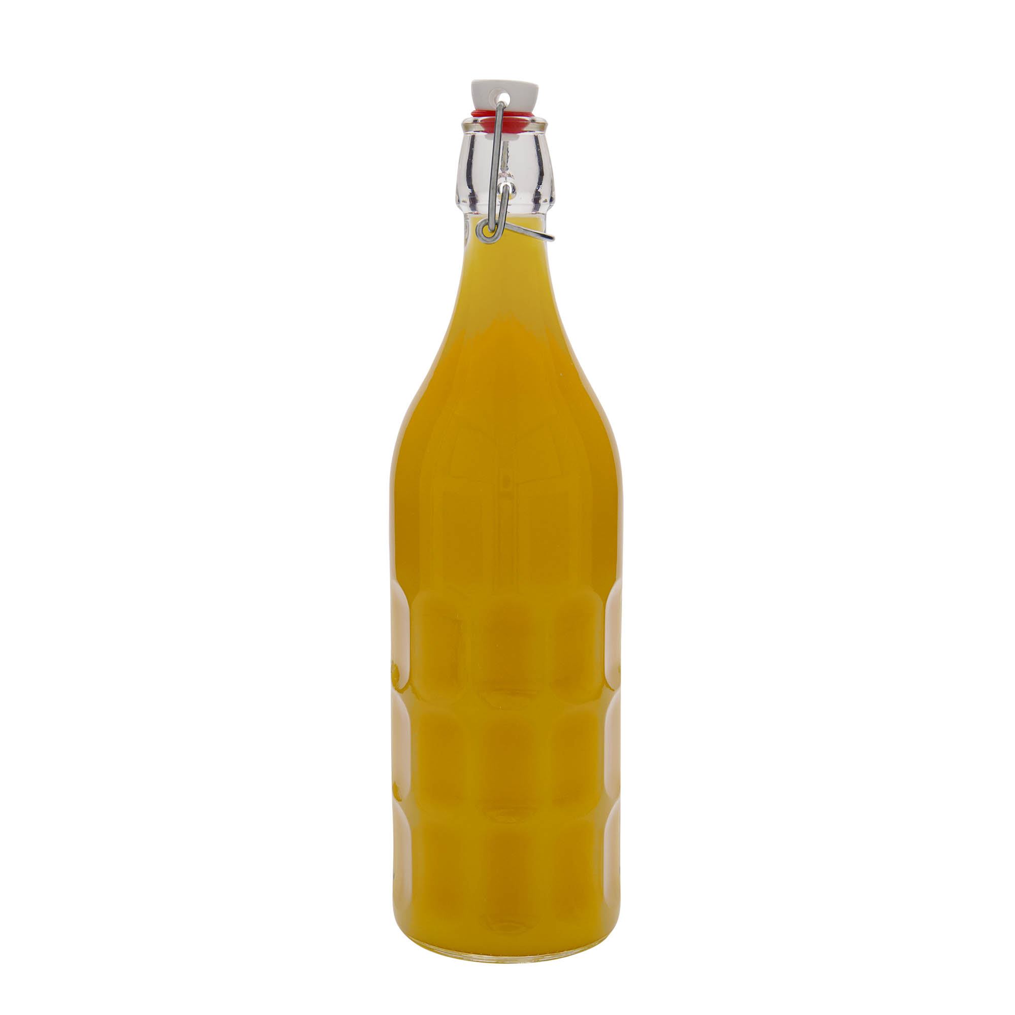 1 000 ml sklenená fľaša Moresca, hrdlo: uzáver s pántom 1 000 ml sklenená fľaša Moresca, hrdlo: uzáver s pántom