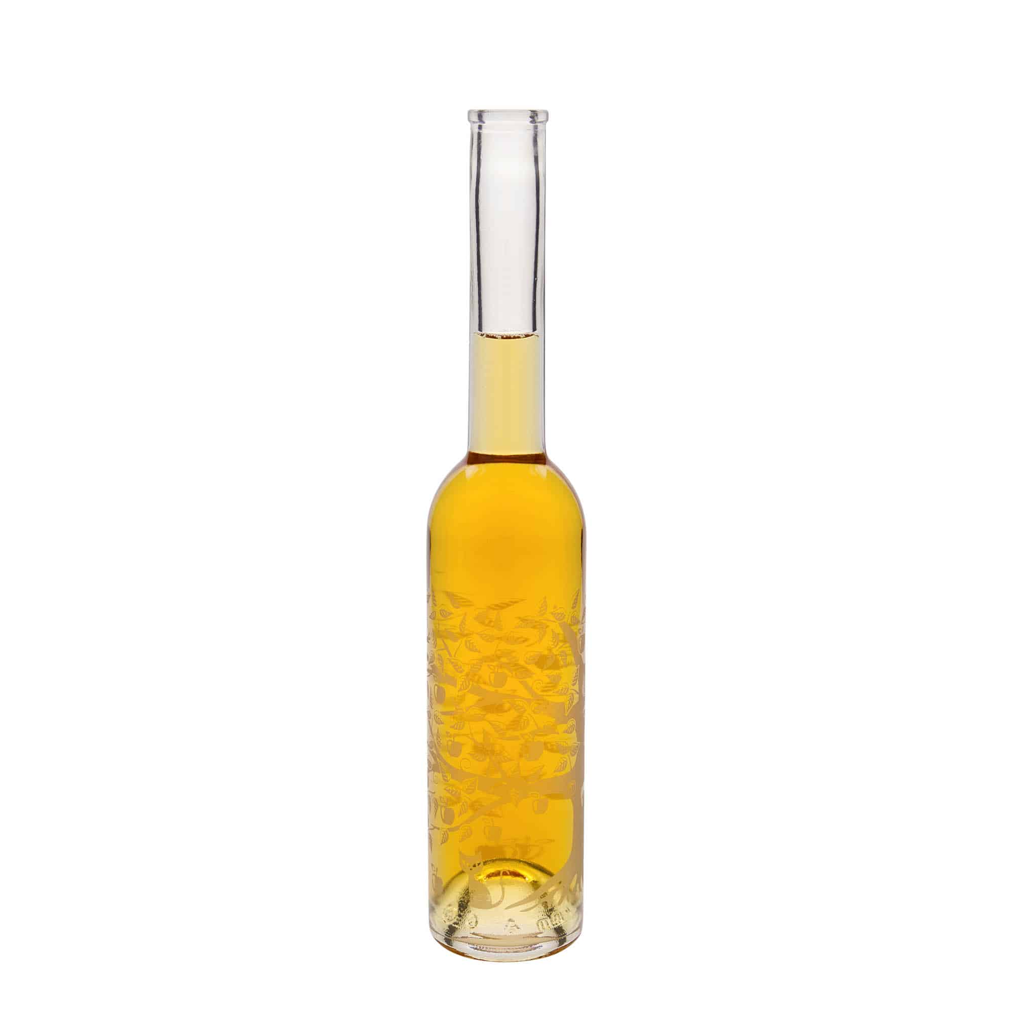 350 ml sklená fľaša „Opera“, motív: jabloň, hrdlo: korok