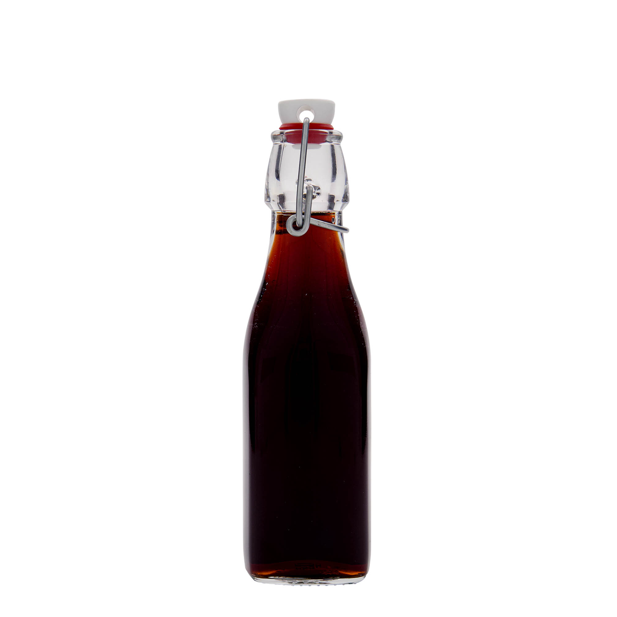 250 ml sklenená fľaša 'Swing, štvorcová, hrdlo: pákové uzáver
