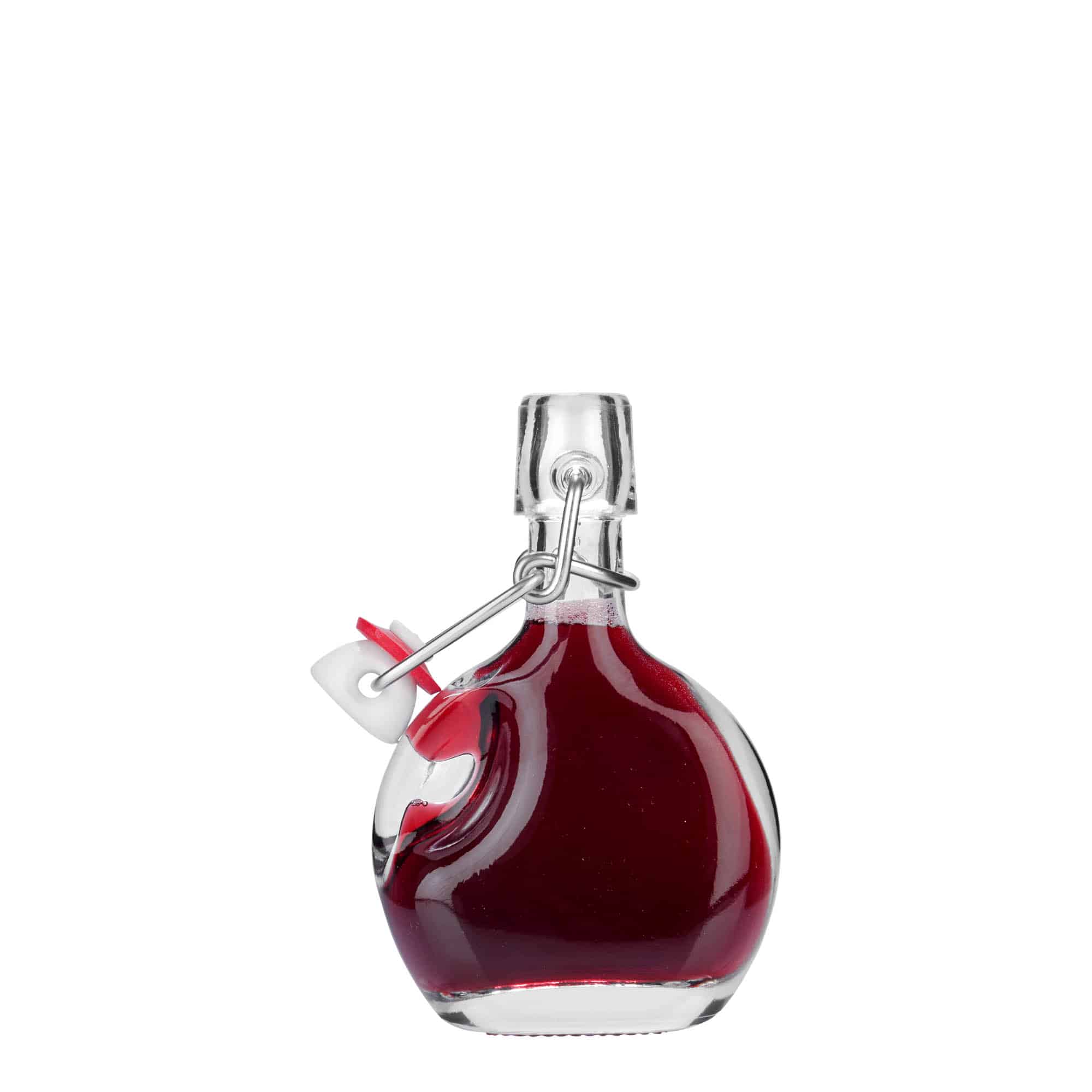 40 ml sklená fľaša „Lukas“, oválna, hrdlo: strmeňový uzáver