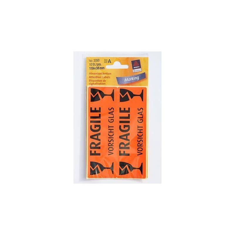 Zweckform nálepky „Pozor sklo“, papier, čierna farba-oranžová farba Zweckform nálepky „Pozor sklo“, papier, čierna farba-oranžová farba