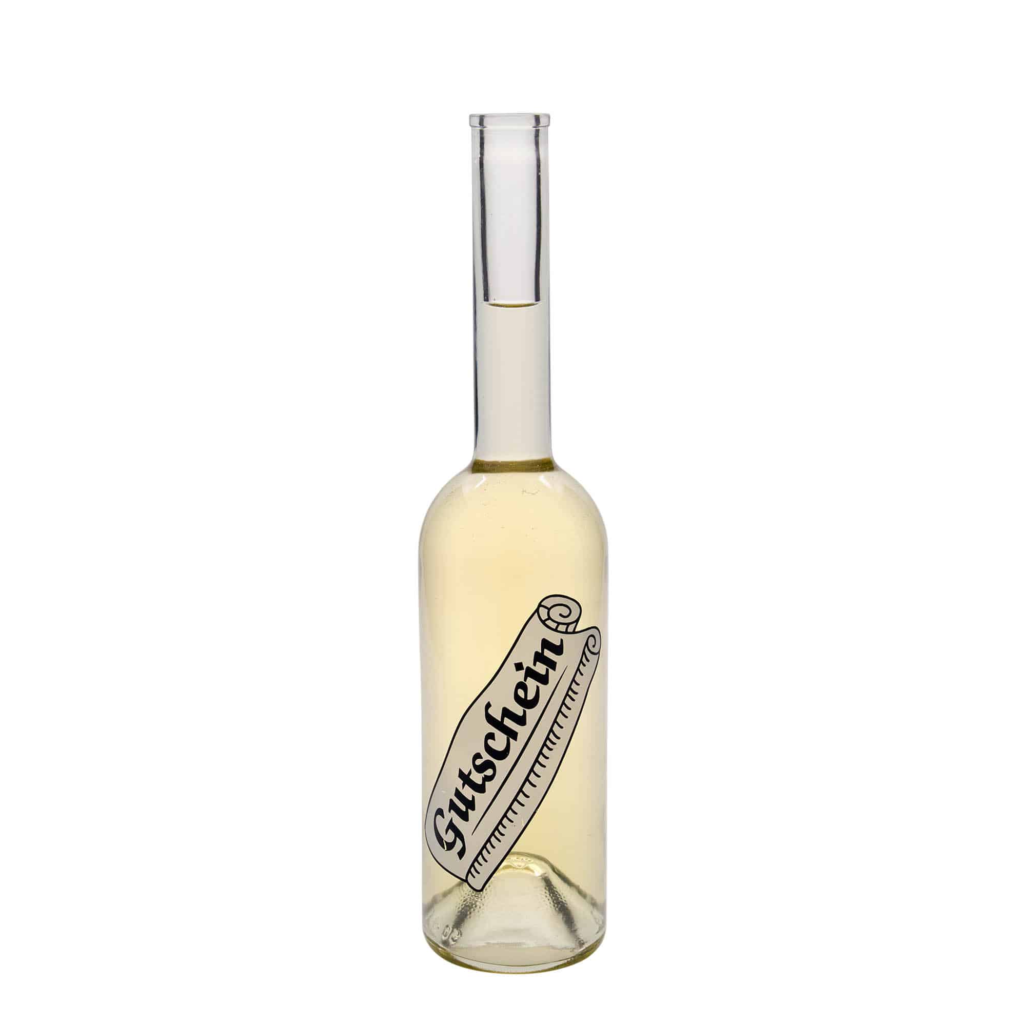 500 ml sklená fľaša „Opera“, motív: poukážka, hrdlo: korok