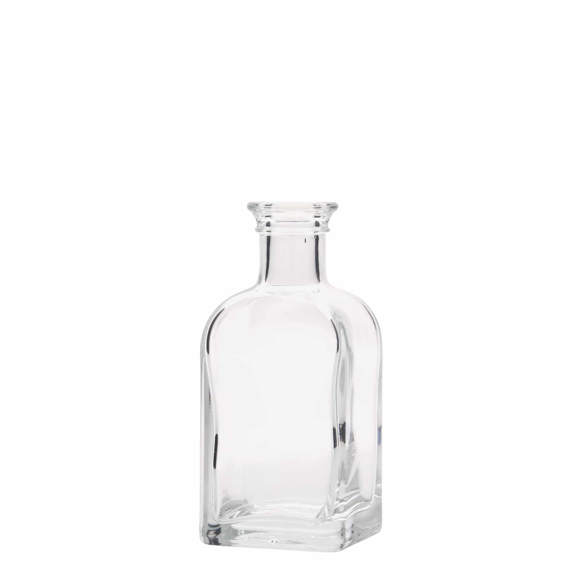 100 ml sklenená fľaša Apotheker Carré, štvorcová, hrdlo: korok