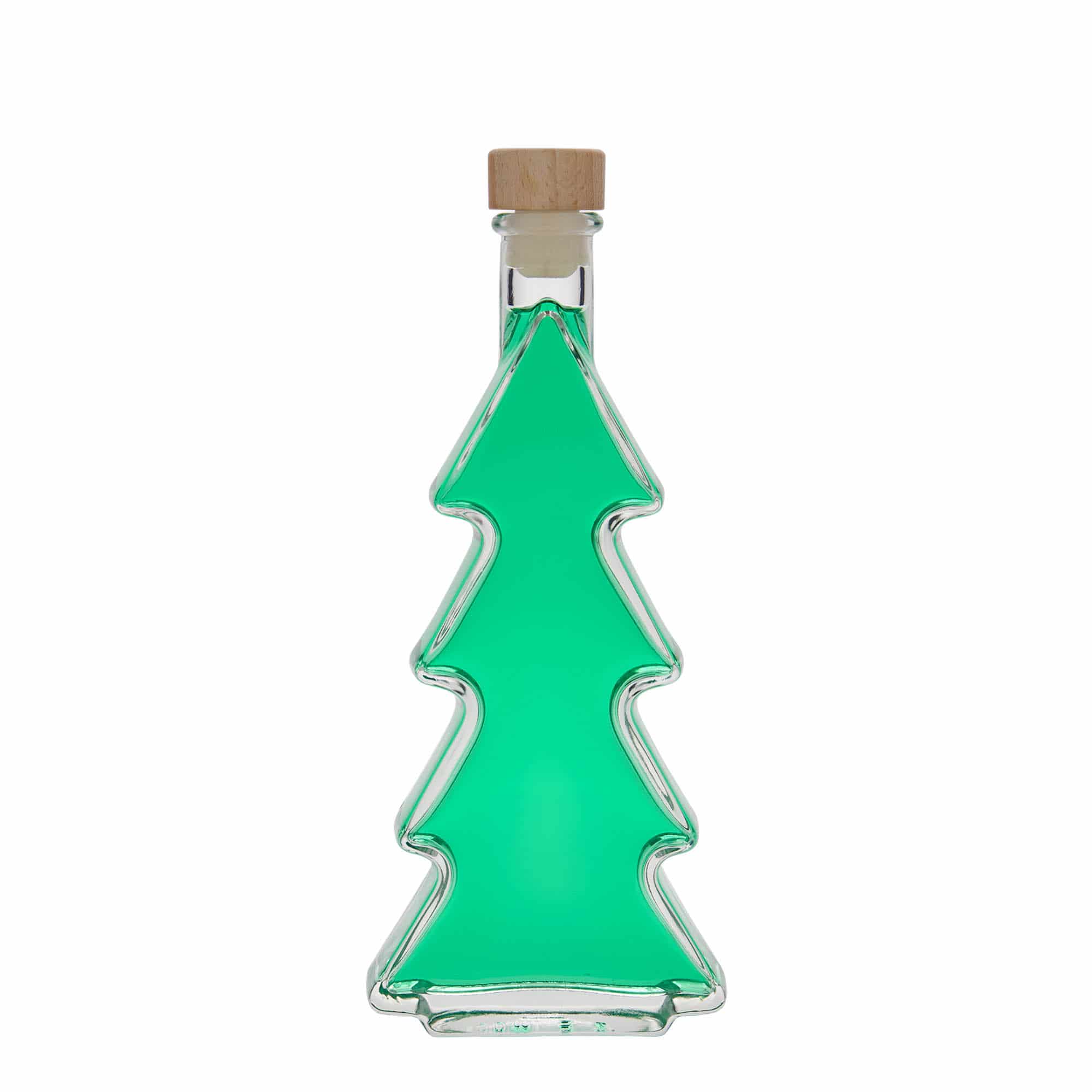 200 ml sklená fľaša „Vianočná jedlička“, hrdlo: korok