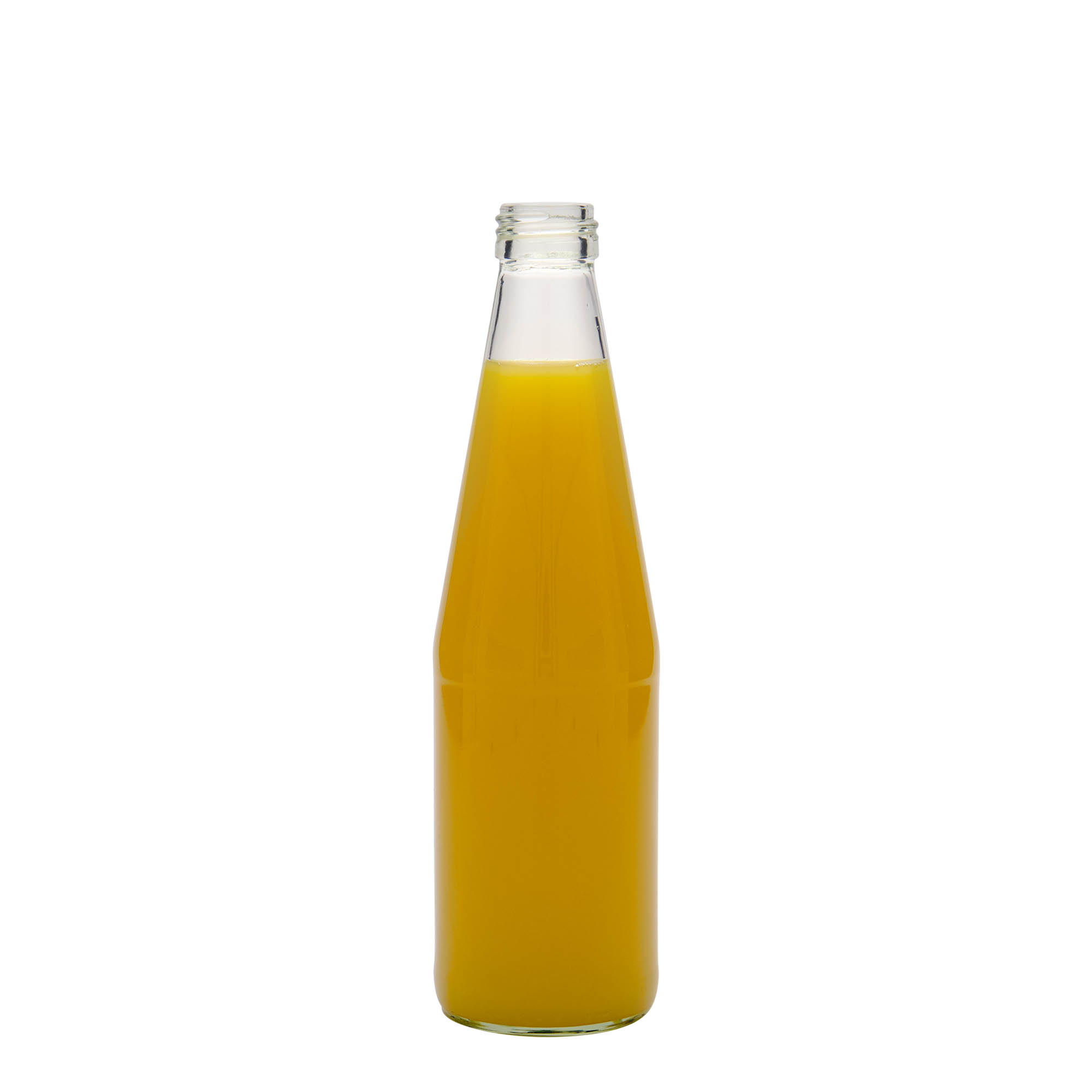 330 ml univerzálna fľaša tvar mrkvy, sklo, hrdlo: PP 28
