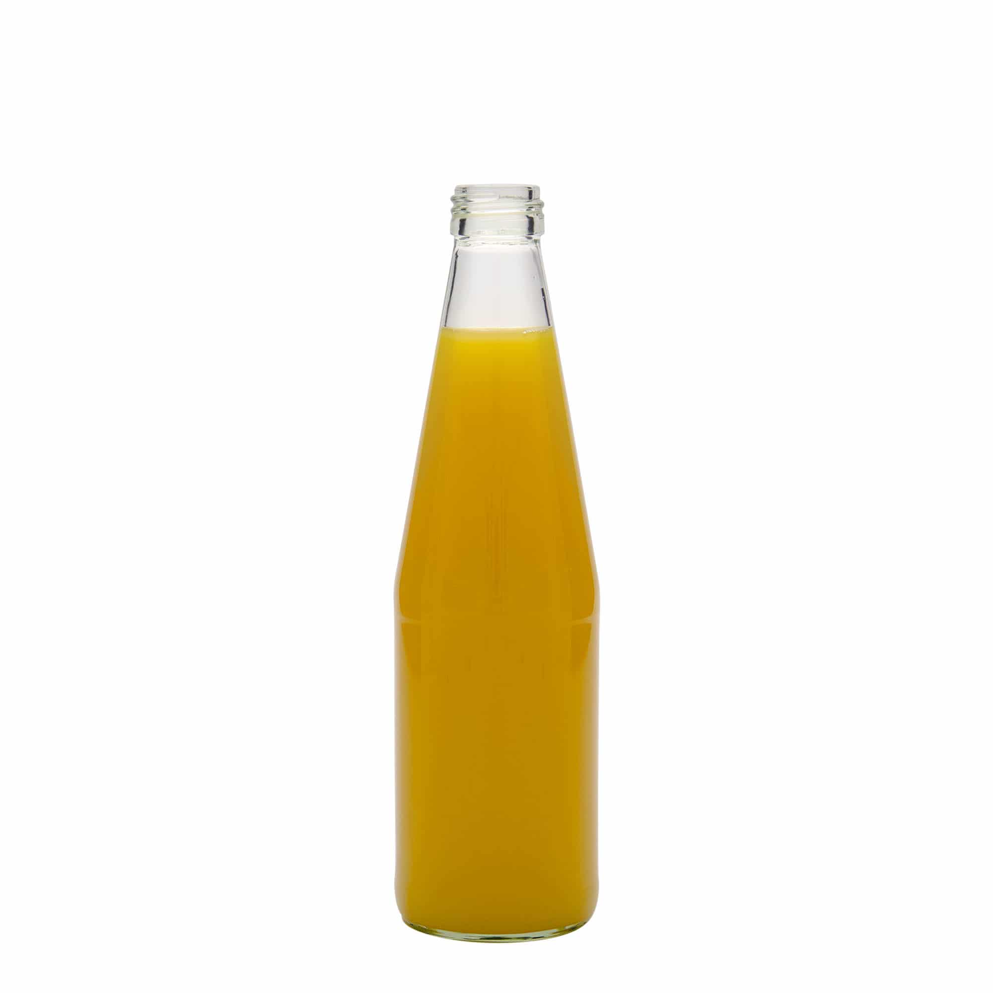 330 ml univerzálna fľaša tvar mrkvy, sklo, hrdlo: PP 28
