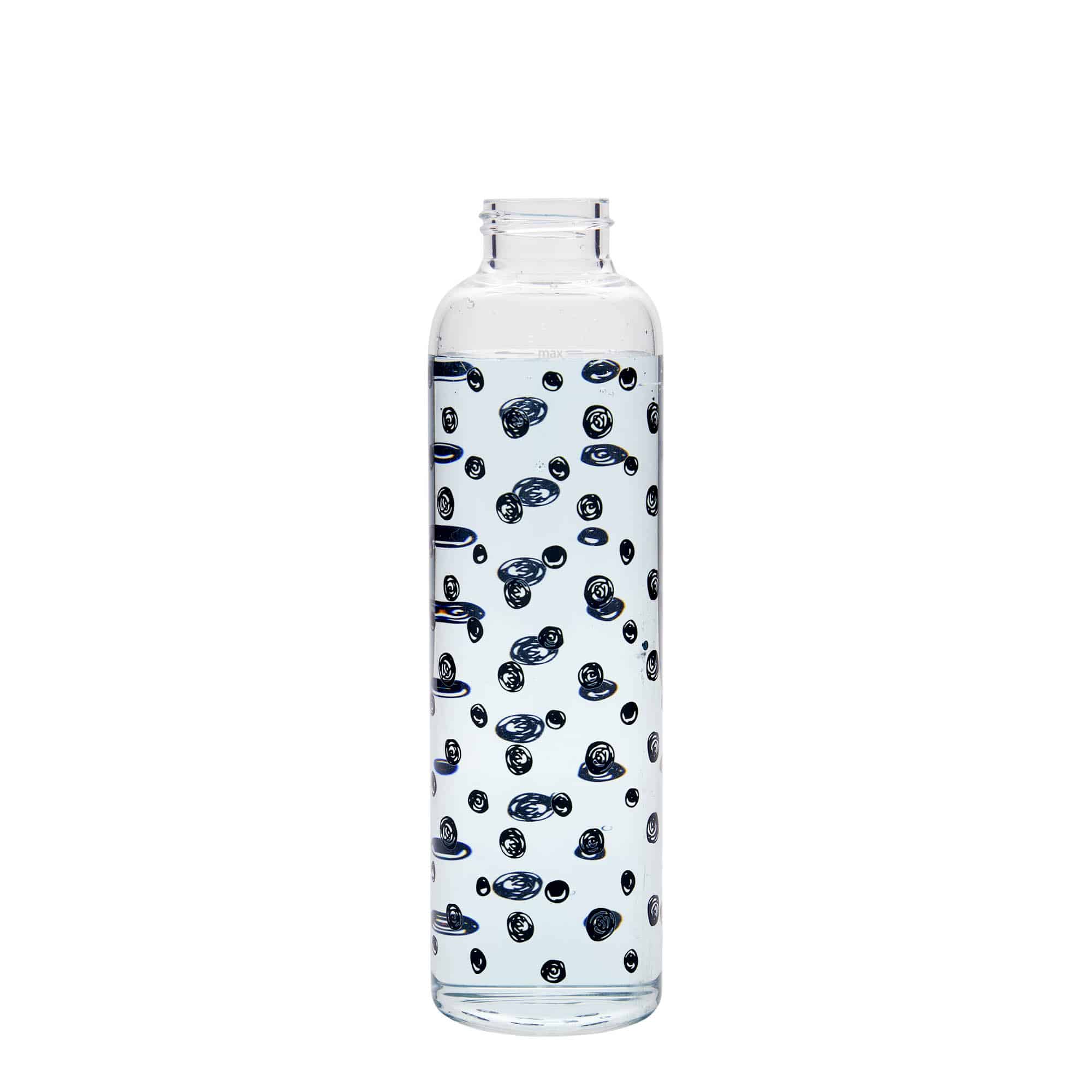 500 ml fľaša „Perseus“, motív: čierne body, hrdlo: skrutkovací uzáver