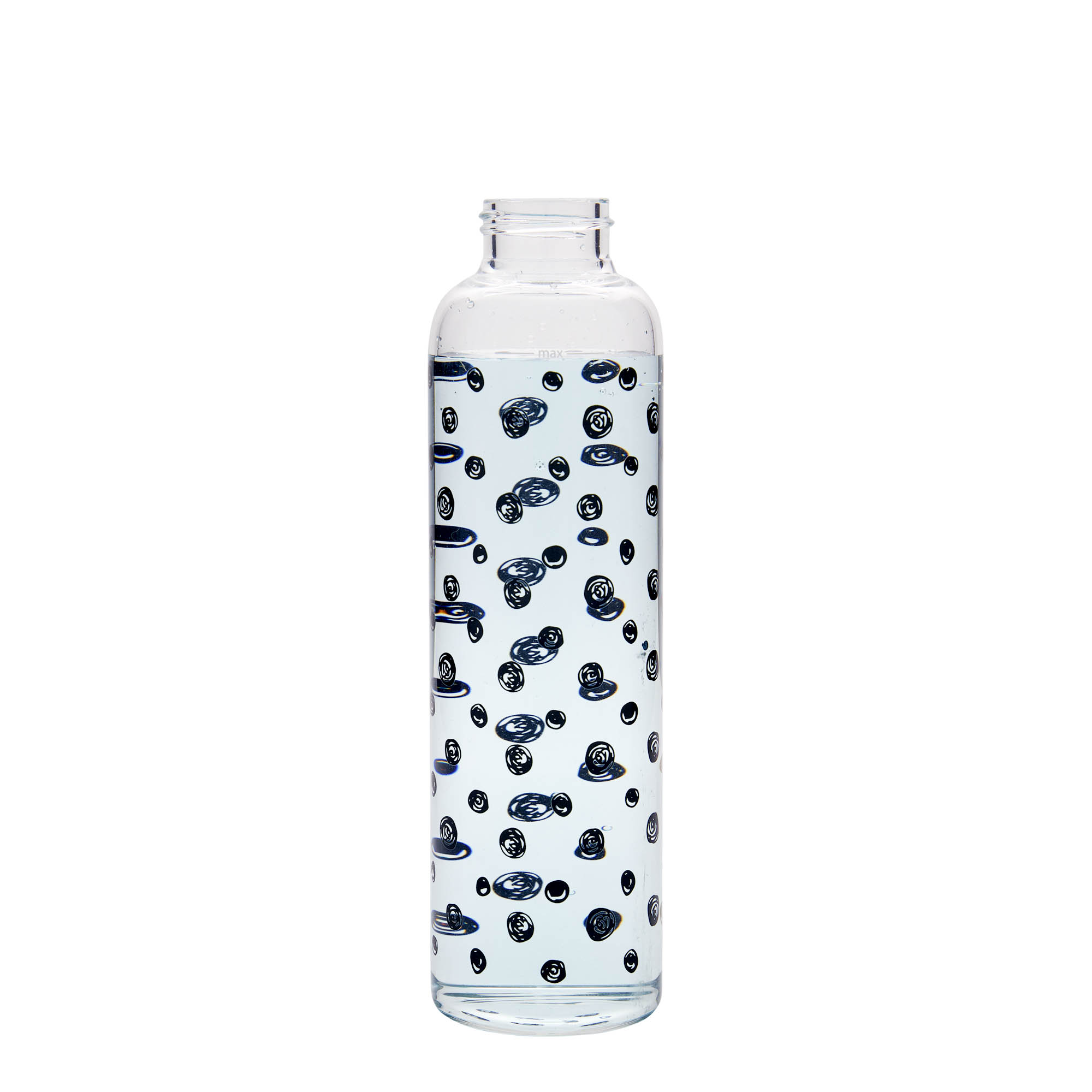 500 ml fľaša „Perseus“, motív: čierne body, hrdlo: skrutkovací uzáver
