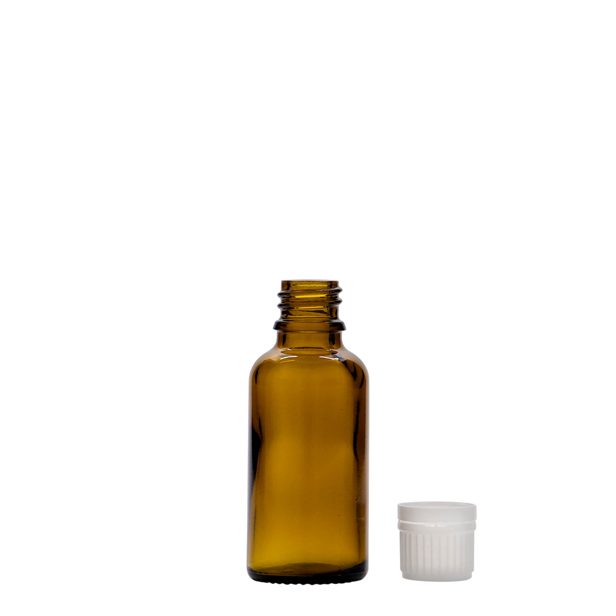 30 ml liekovka, sklo, hnedá, hrdlo: DIN 18