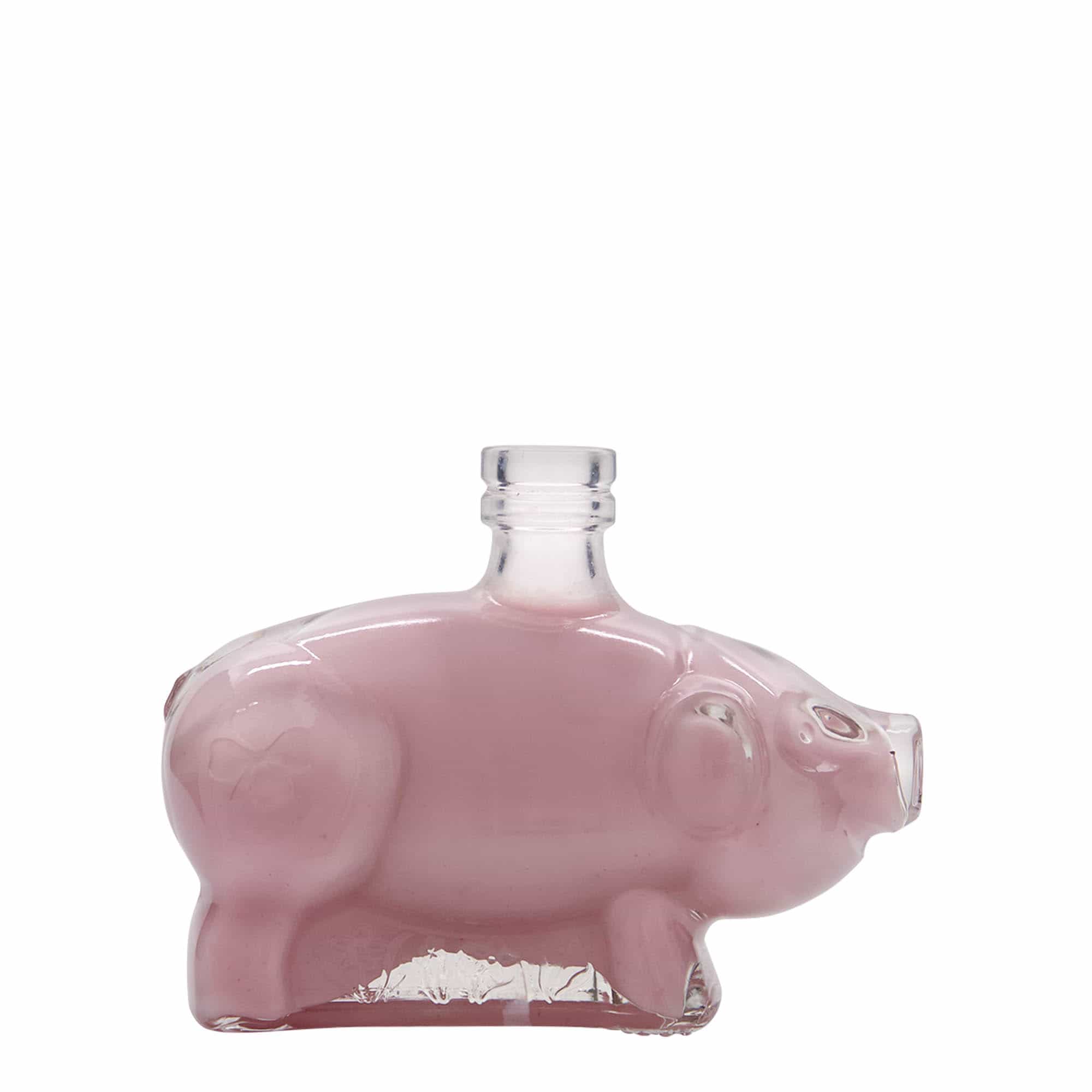 200 ml sklená fľaša „Prasiatko pre šťastie“, hrdlo: korok
