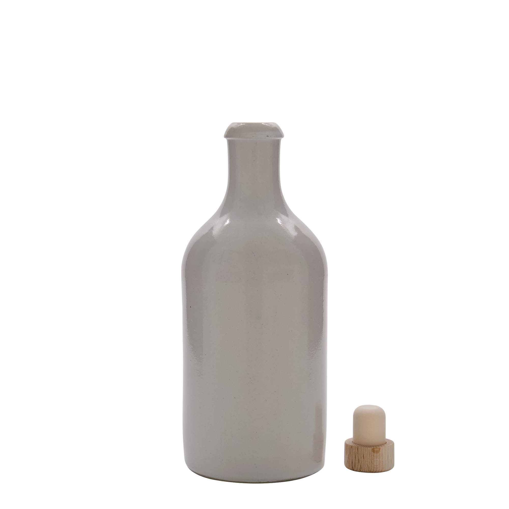 500 ml hlinený džbán, kamenina, biely, hrdlo: korok