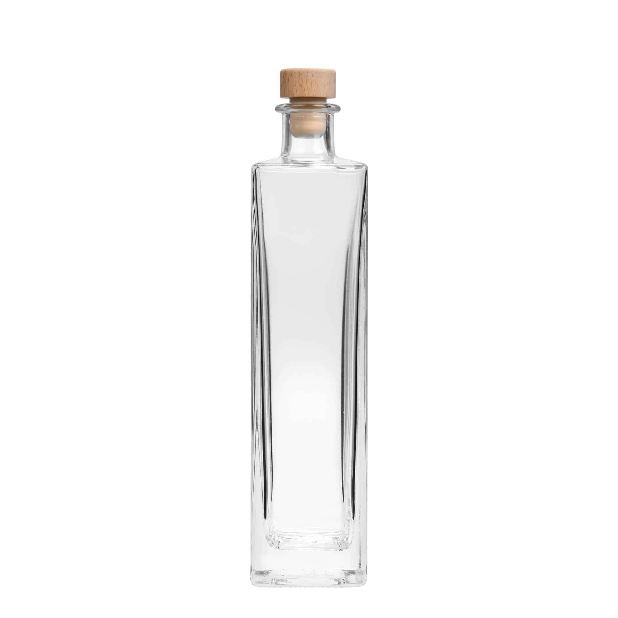 500 ml sklená fľaša „Rafaello“, štvorcová, hrdlo: korok