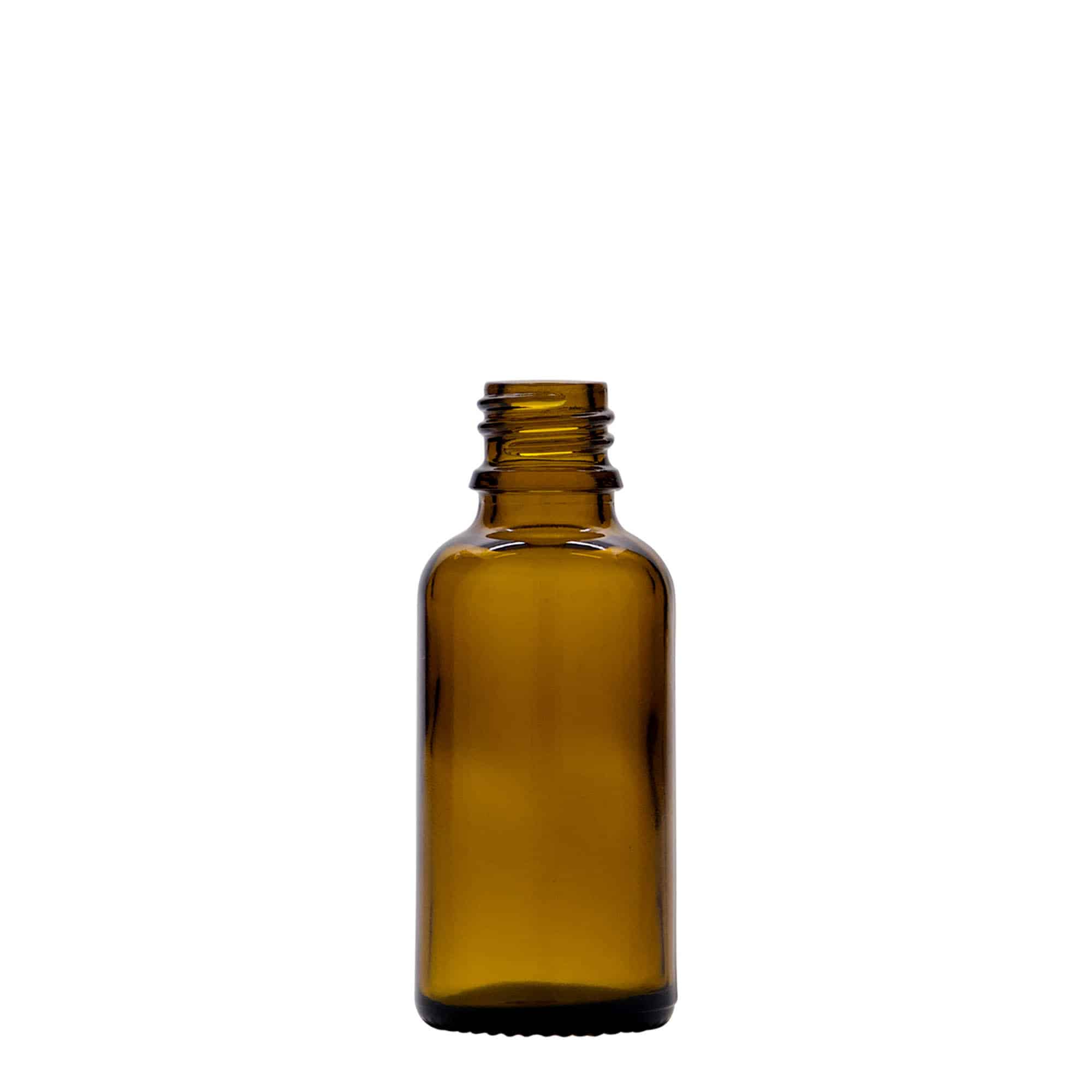 30 ml liekovka s pumpičkou, sklená, hnedá farba, hrdlo: DIN 18