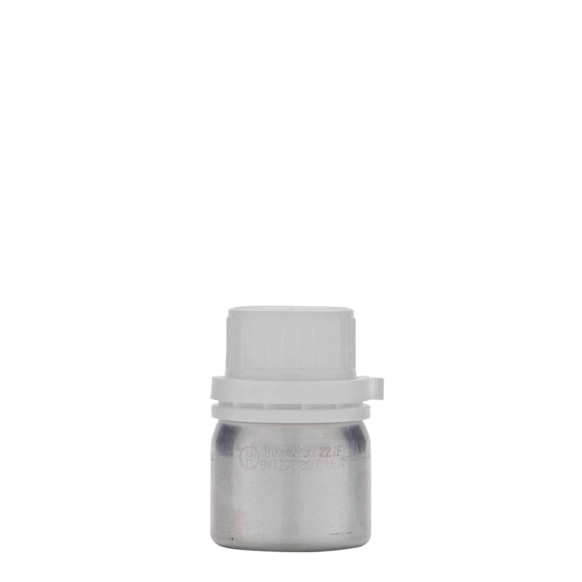 50 ml hliníková fľaša, kov, strieborná farba, hrdlo: DIN 32