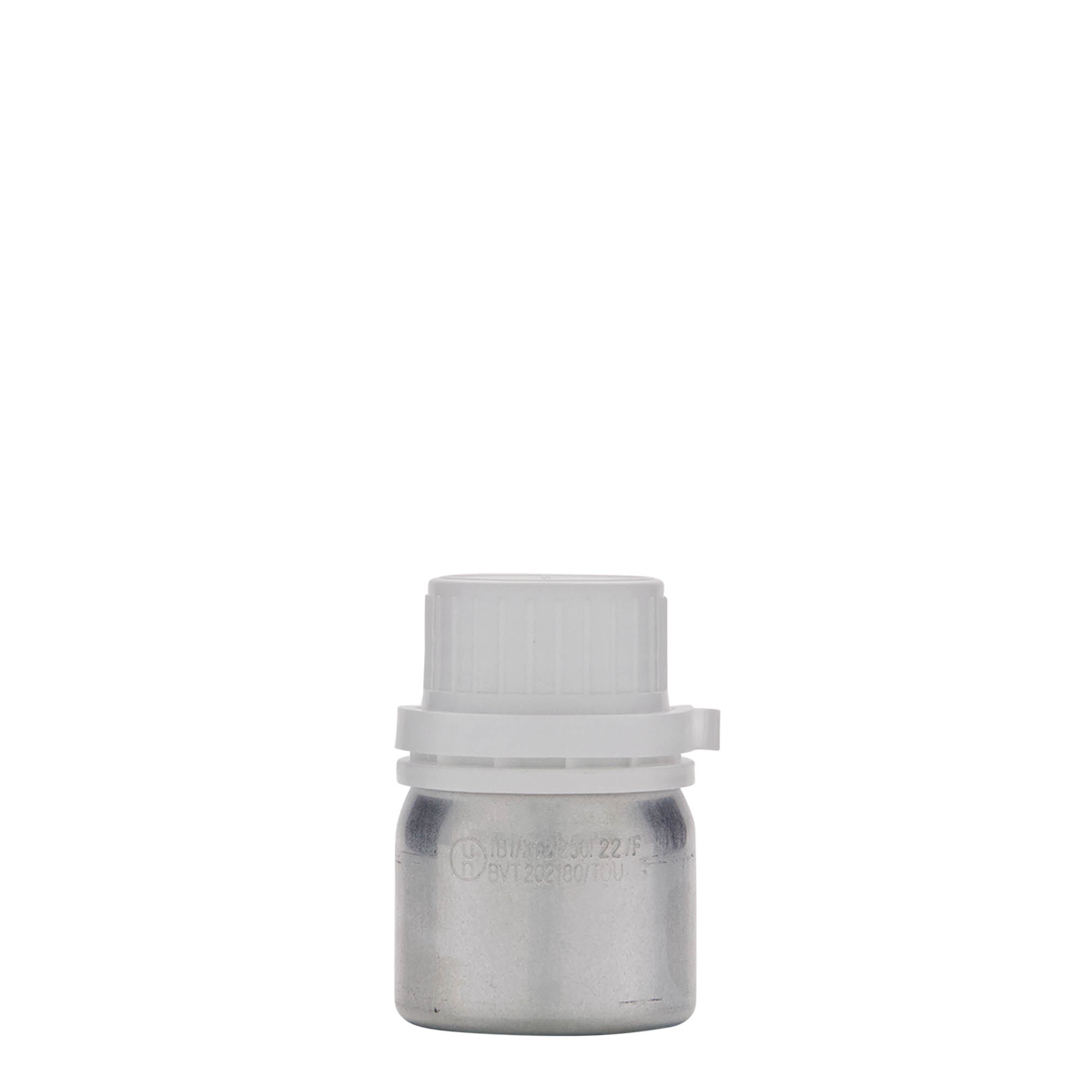 50 ml hliníková fľaša, kov, strieborná, hrdlo: DIN 32