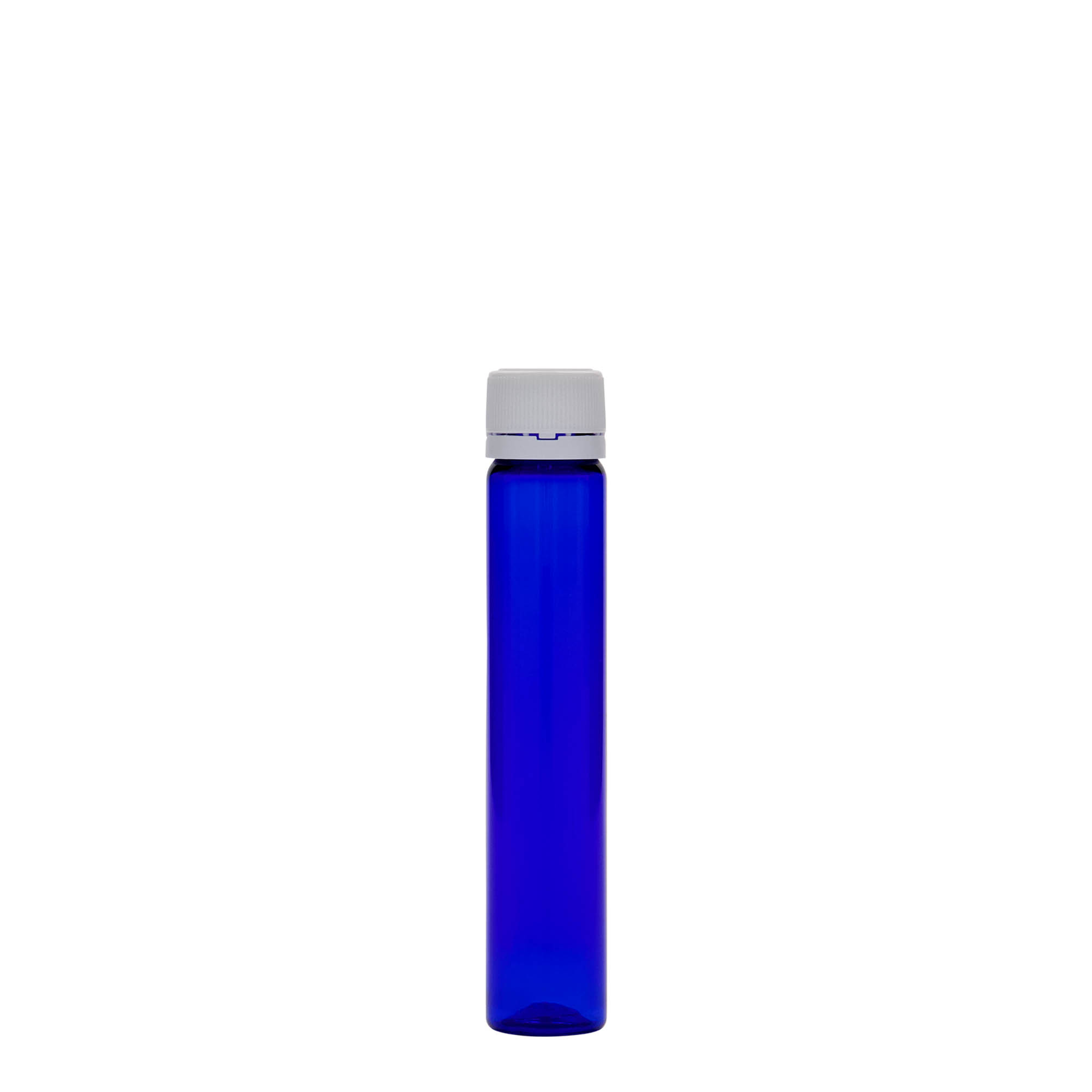 25 ml PET skúmavka, plast, kráľovská modrá, hrdlo: skrutkovací uzáver