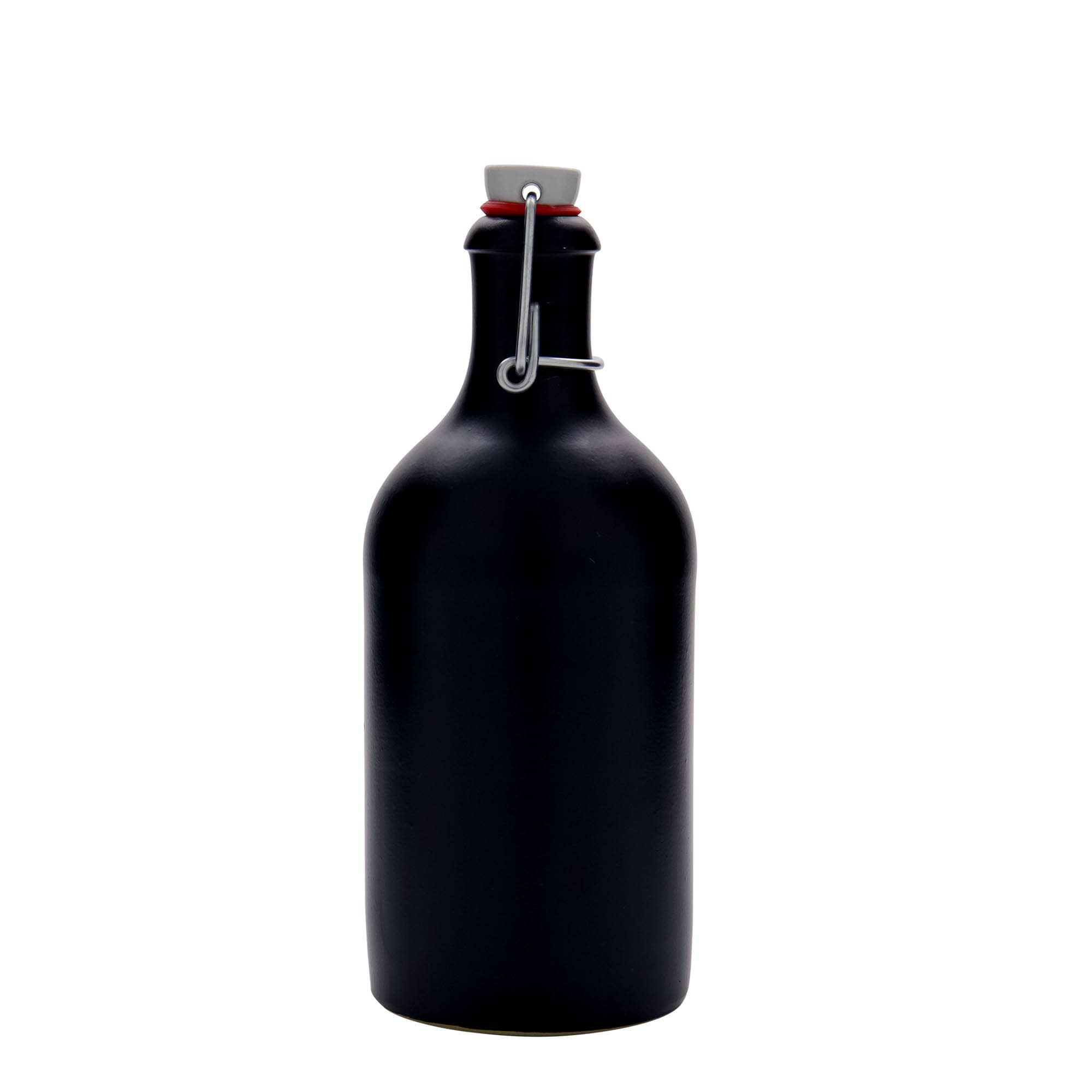 500 ml hlinený krčah, kamenina, čierna farba, hrdlo: korok