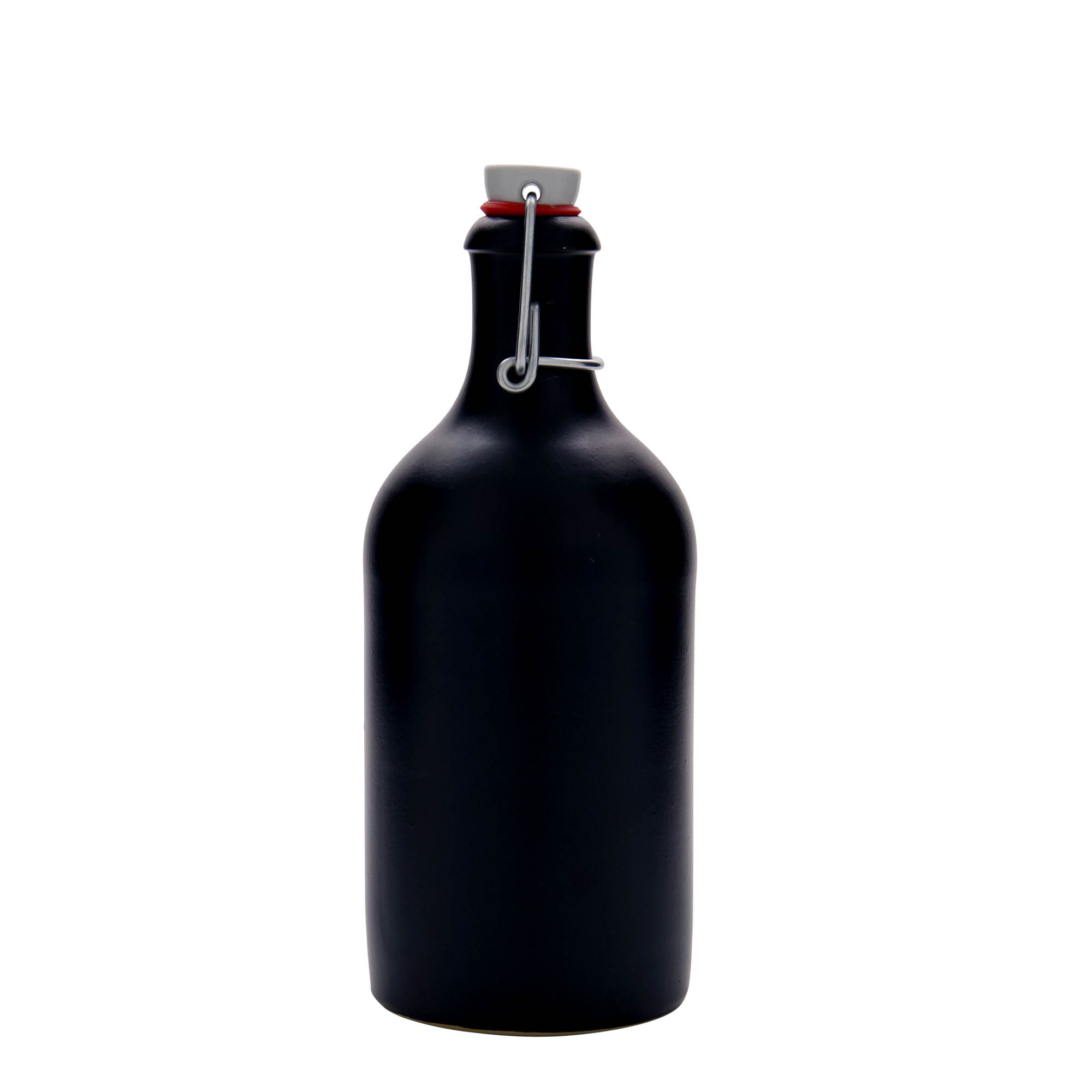 500 ml hlinený džbán, kamenina, čierny, hrdlo: uzáver na pánt
