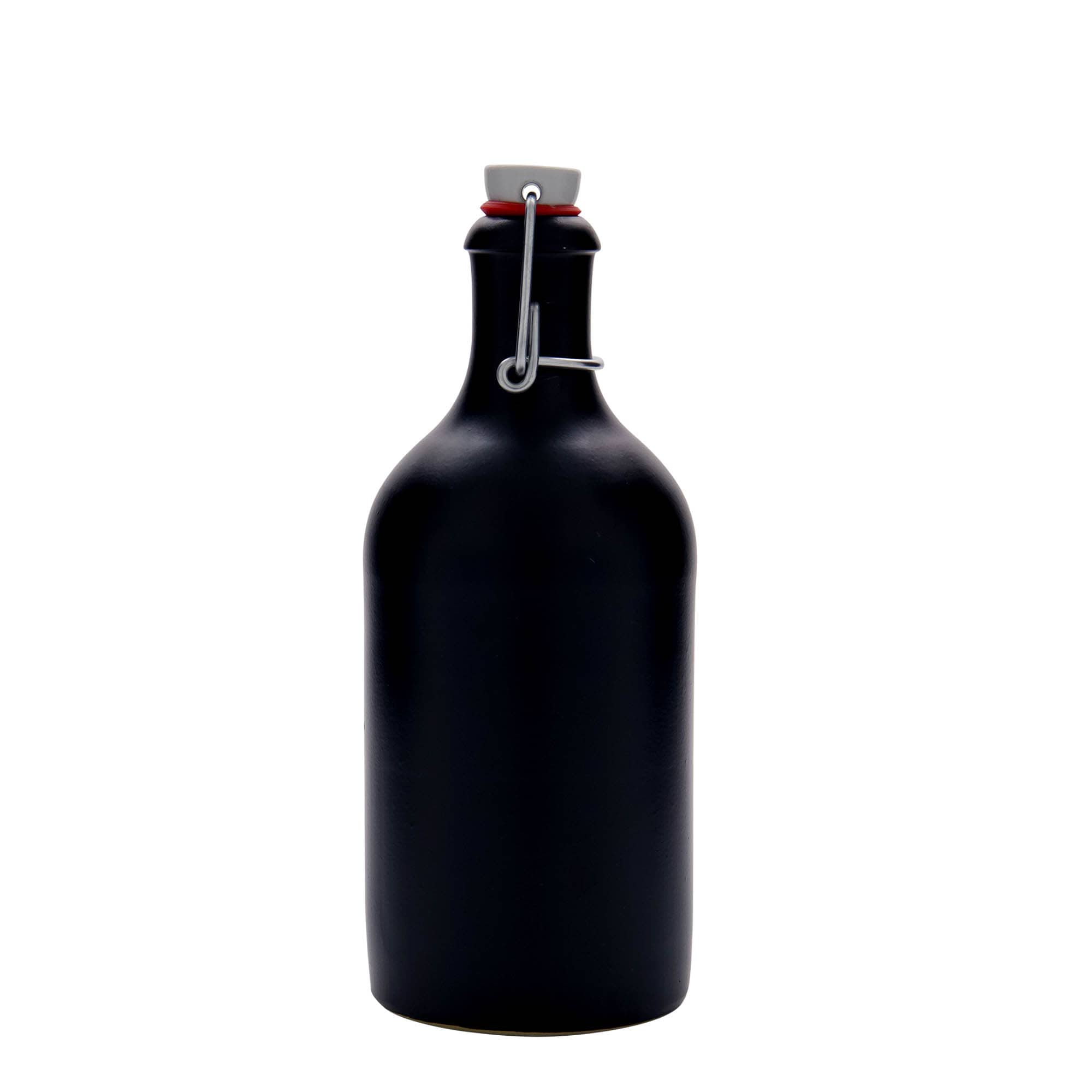 500 ml hlinený džbán, kamenina, čierny, hrdlo: uzáver na pánt