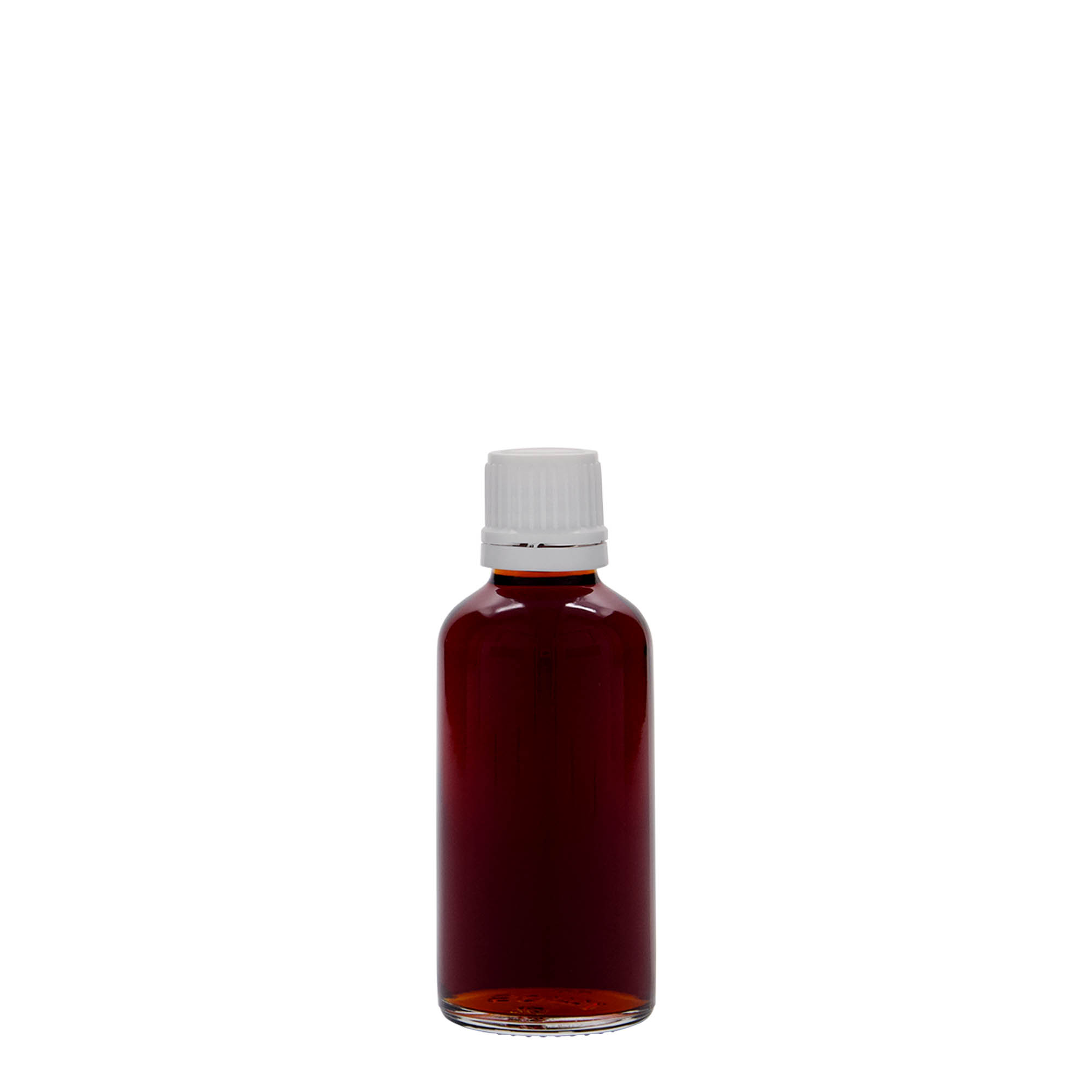 50 ml lekárska fľaša, sklo, hrdlo: DIN 18