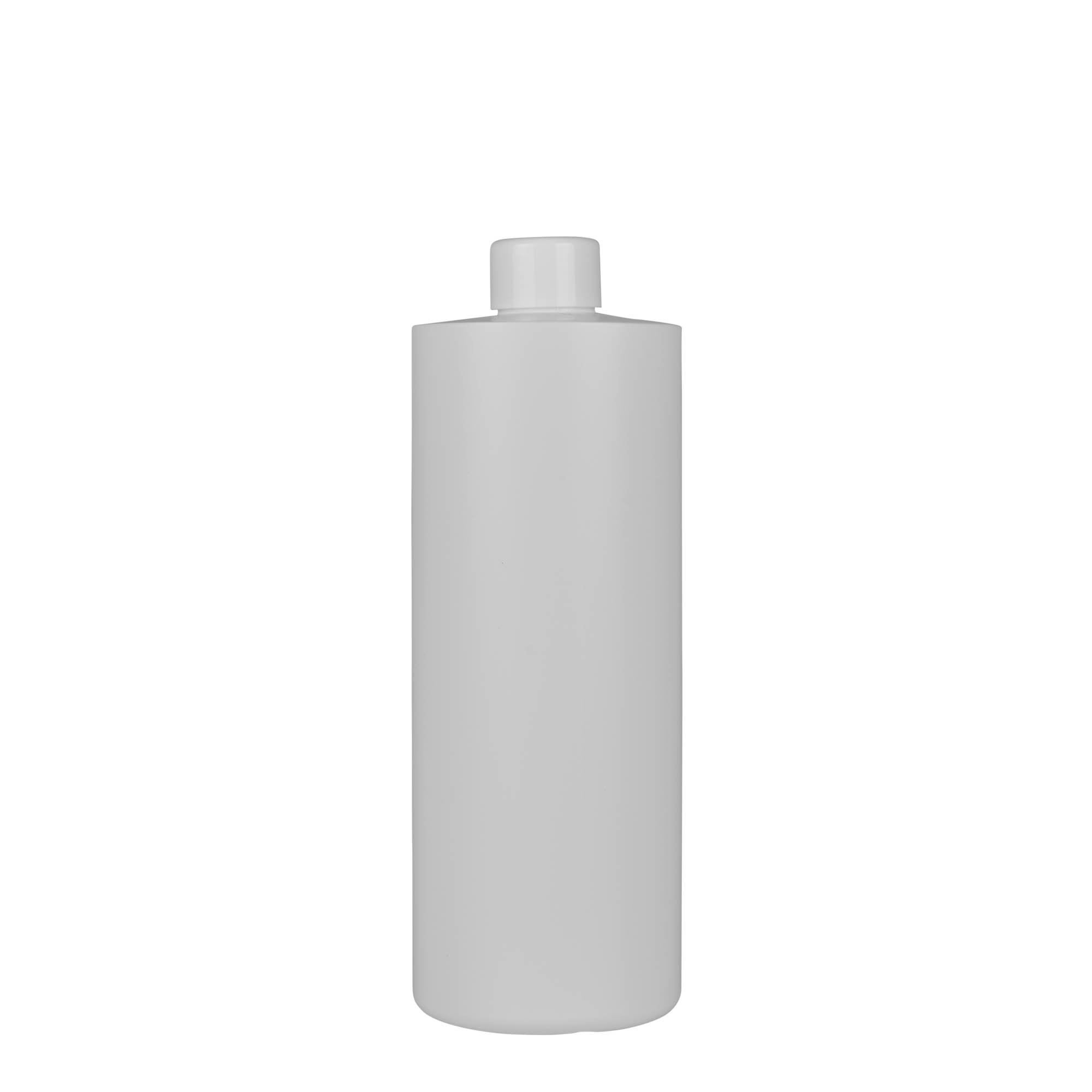 500 ml plastová fľaša 'Pipe', zelený HDPE, biela, hrdlo: 24/410