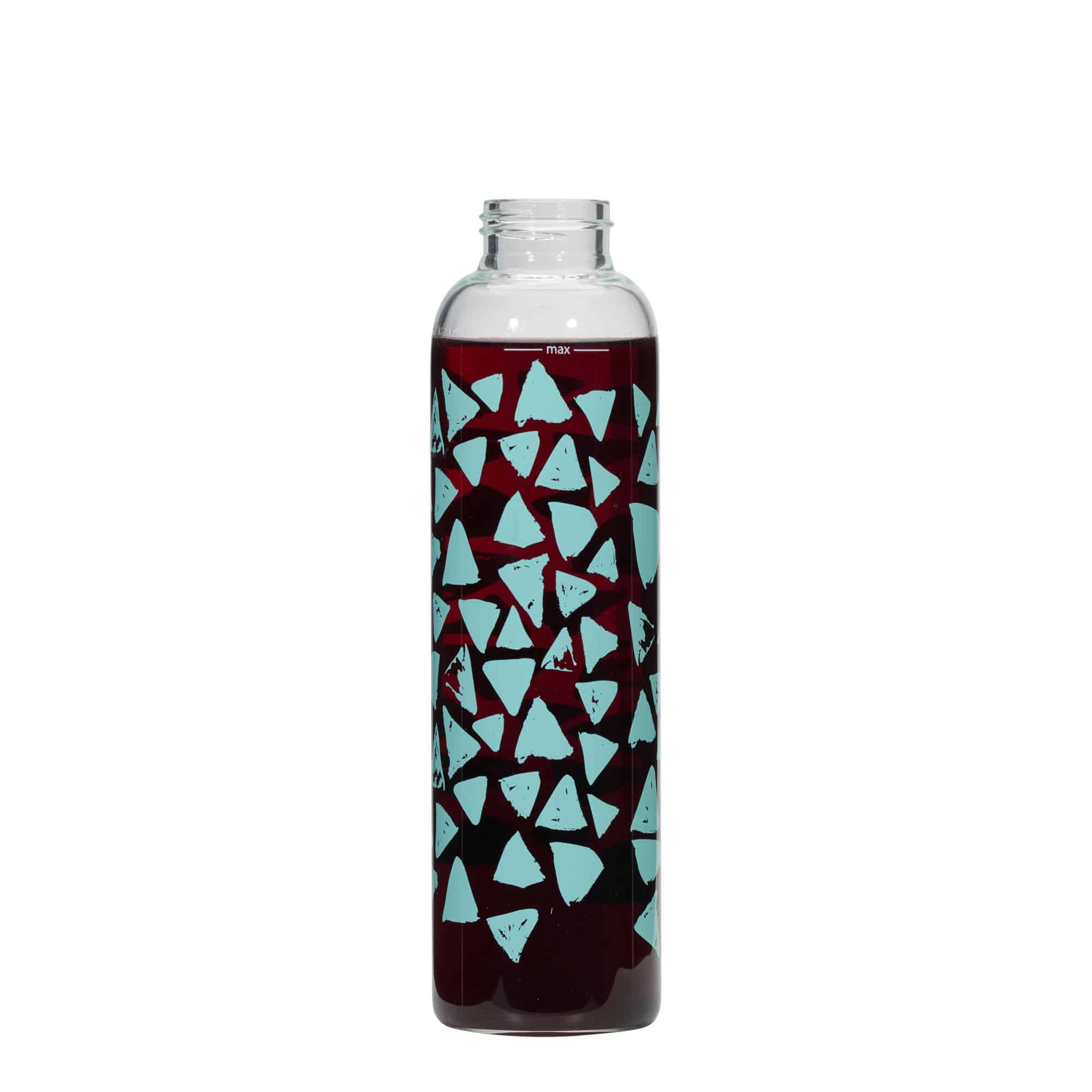 500 ml fľaša „Perseus“, motív: tyrkysové trojuholníky, hrdlo: skrutkovací uzáver
