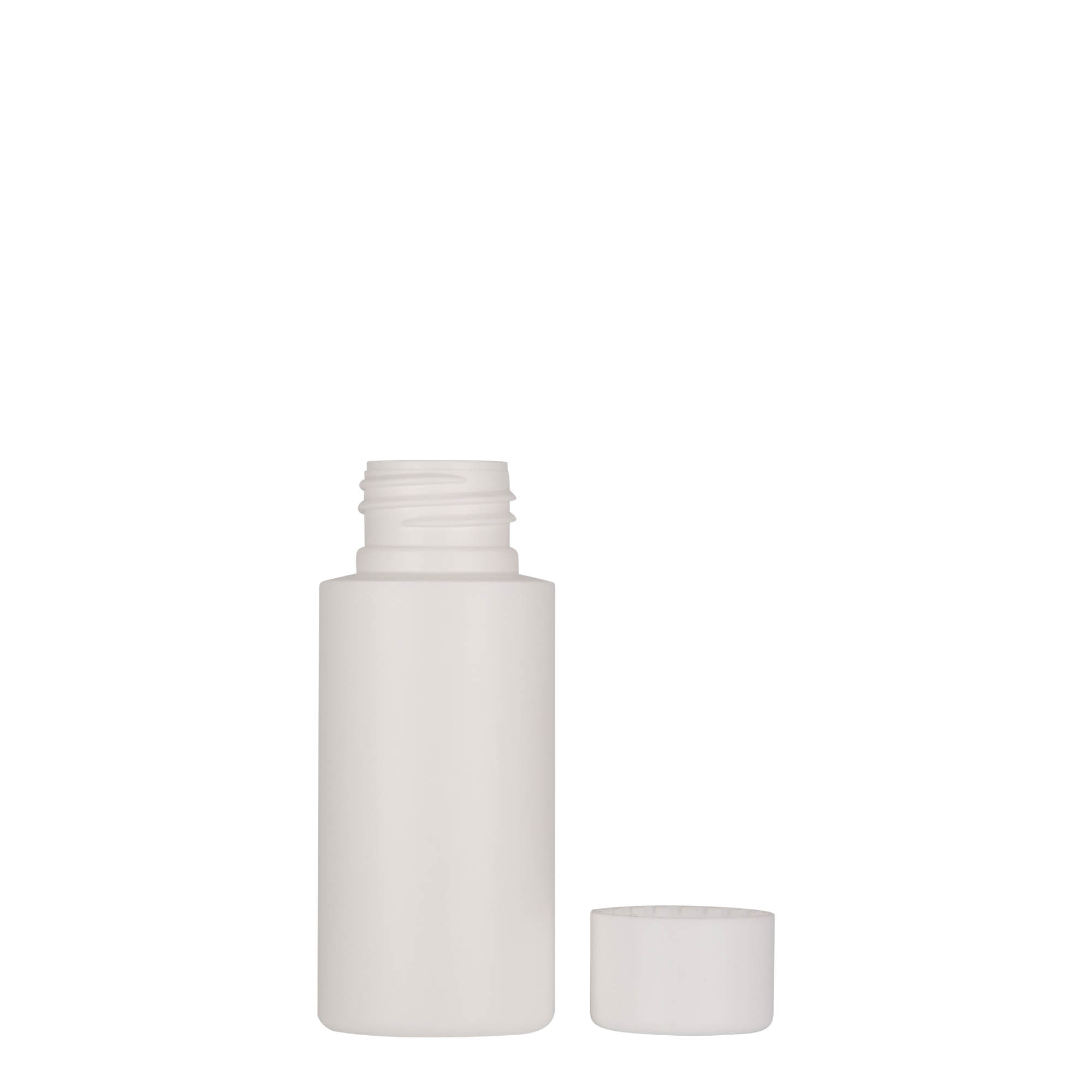 50 ml plastová fľaša 'Pipe', HDPE, biela, hrdlo: 24/410
