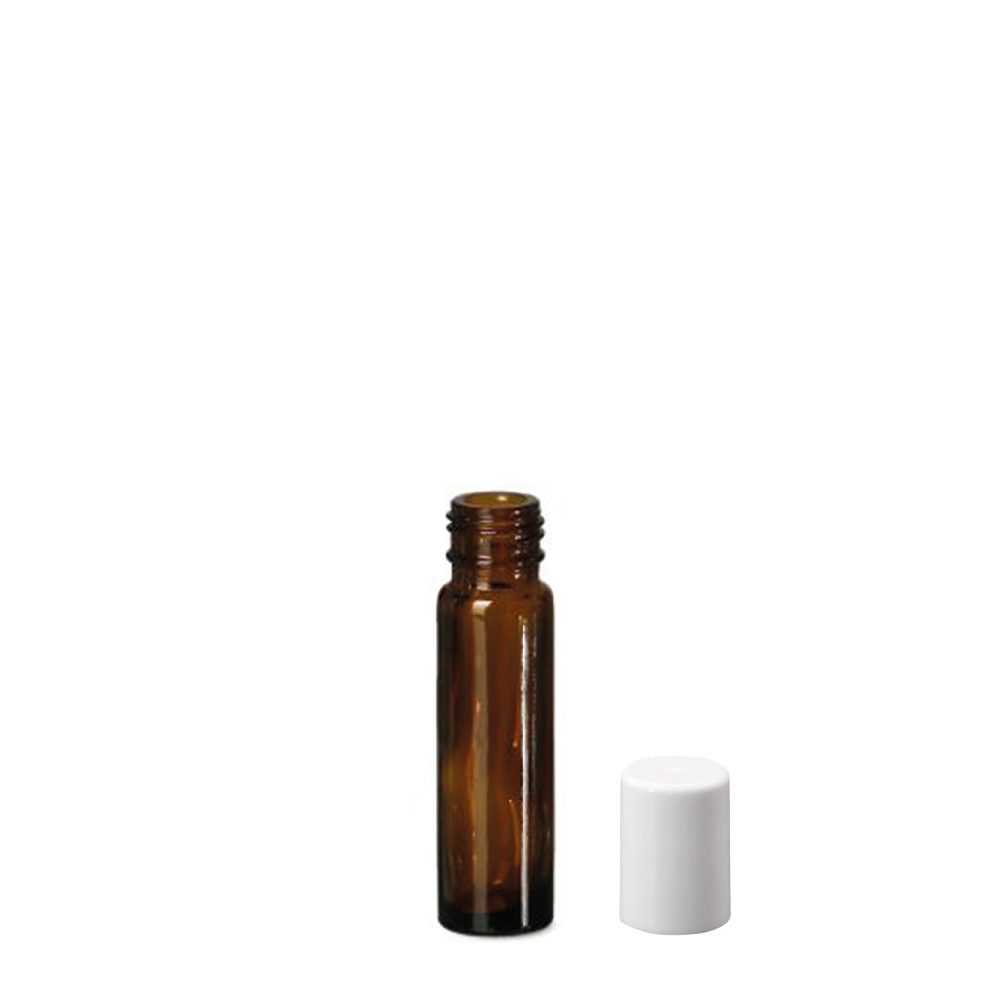 10 ml roll-on fľaša, sklo, hnedá, hrdlo: skrutkovací uzáver