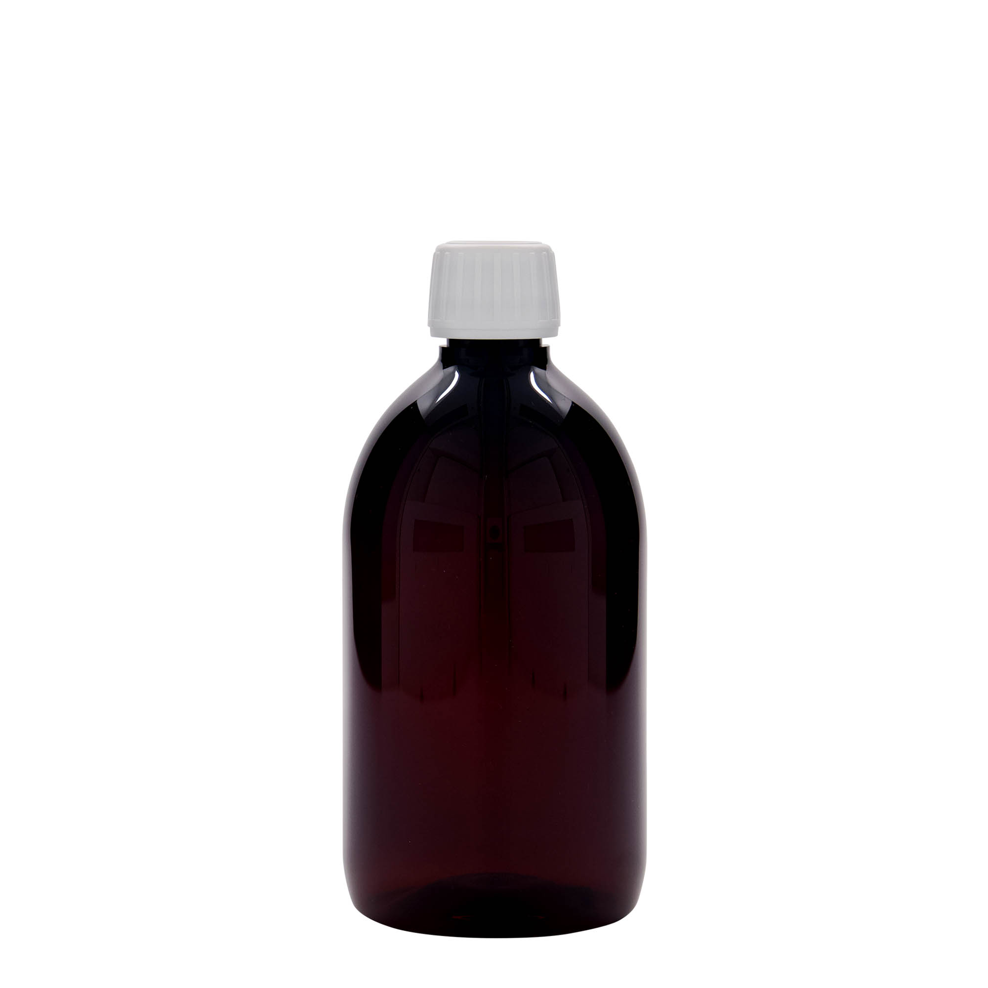 500 ml PET lekárska fľaša, hnedá, plast, hrdlo: PP 28
