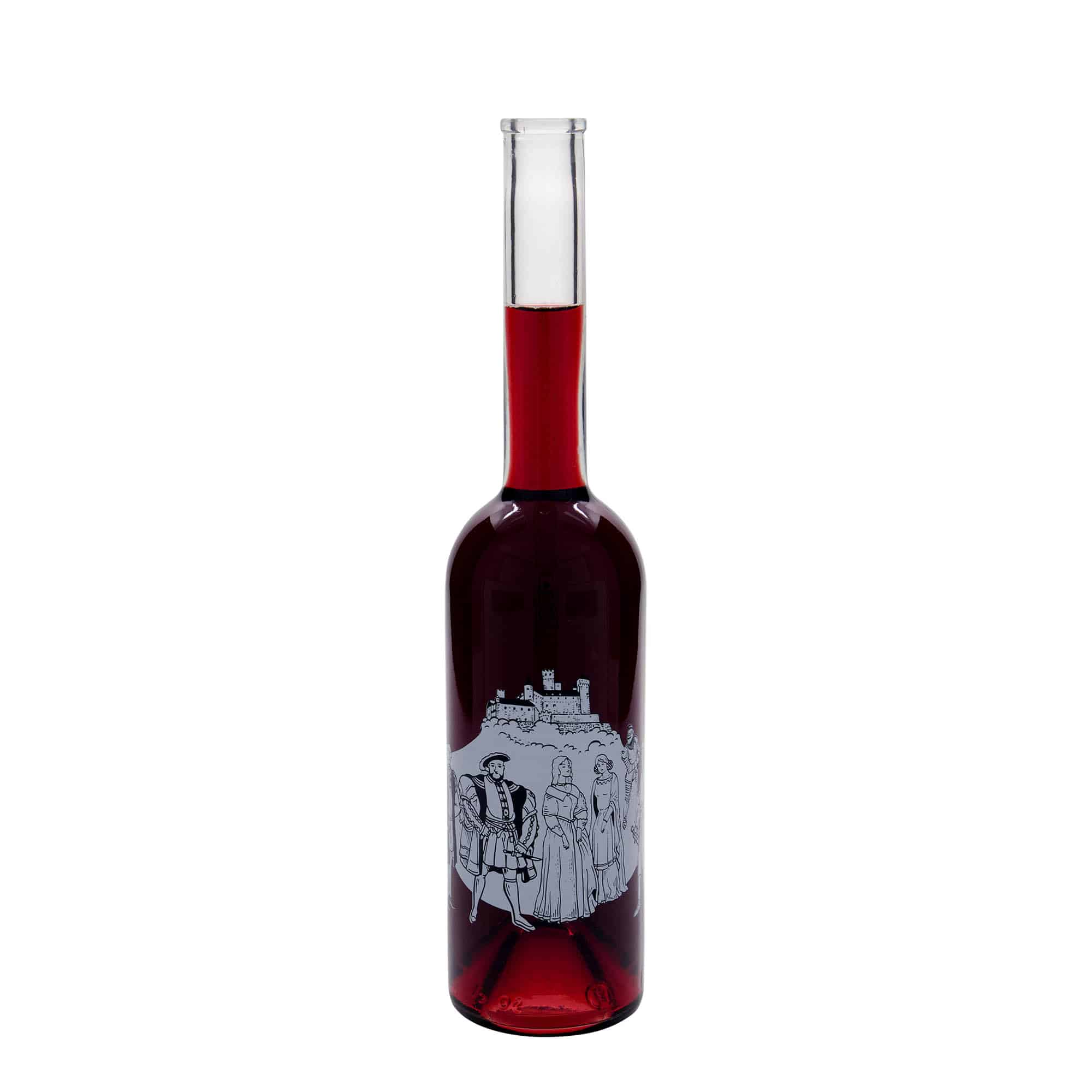 500 ml sklenená fľaša 'Opera', motív: Stredovek, hrdlo: korok