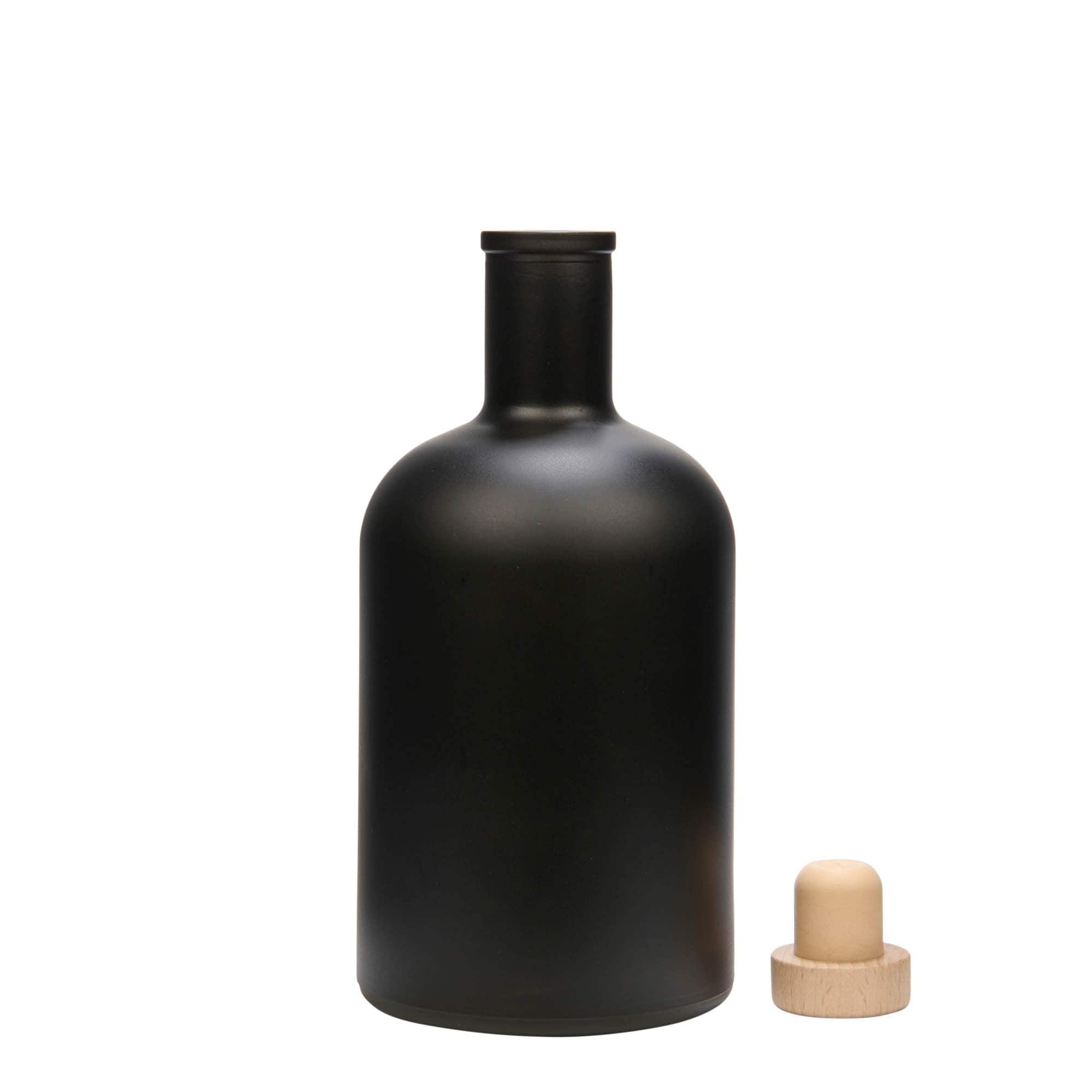 700 ml sklenená fľaša 'Gerardino', čierna, hrdlo: korok