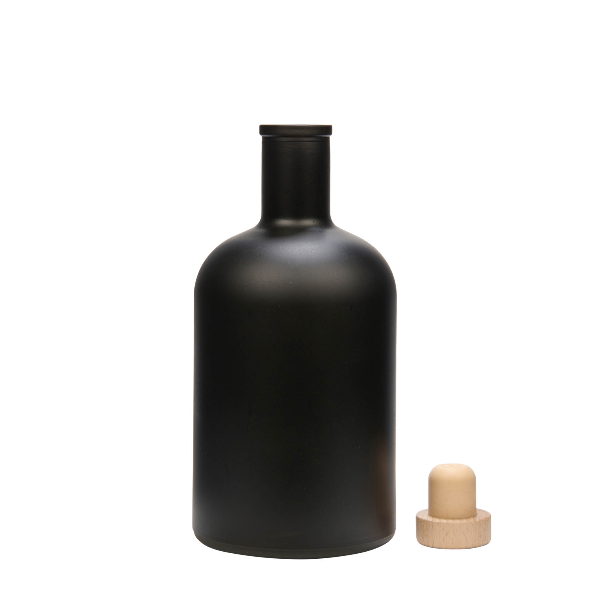 700 ml sklenená fľaša 'Gerardino', čierna, hrdlo: korok