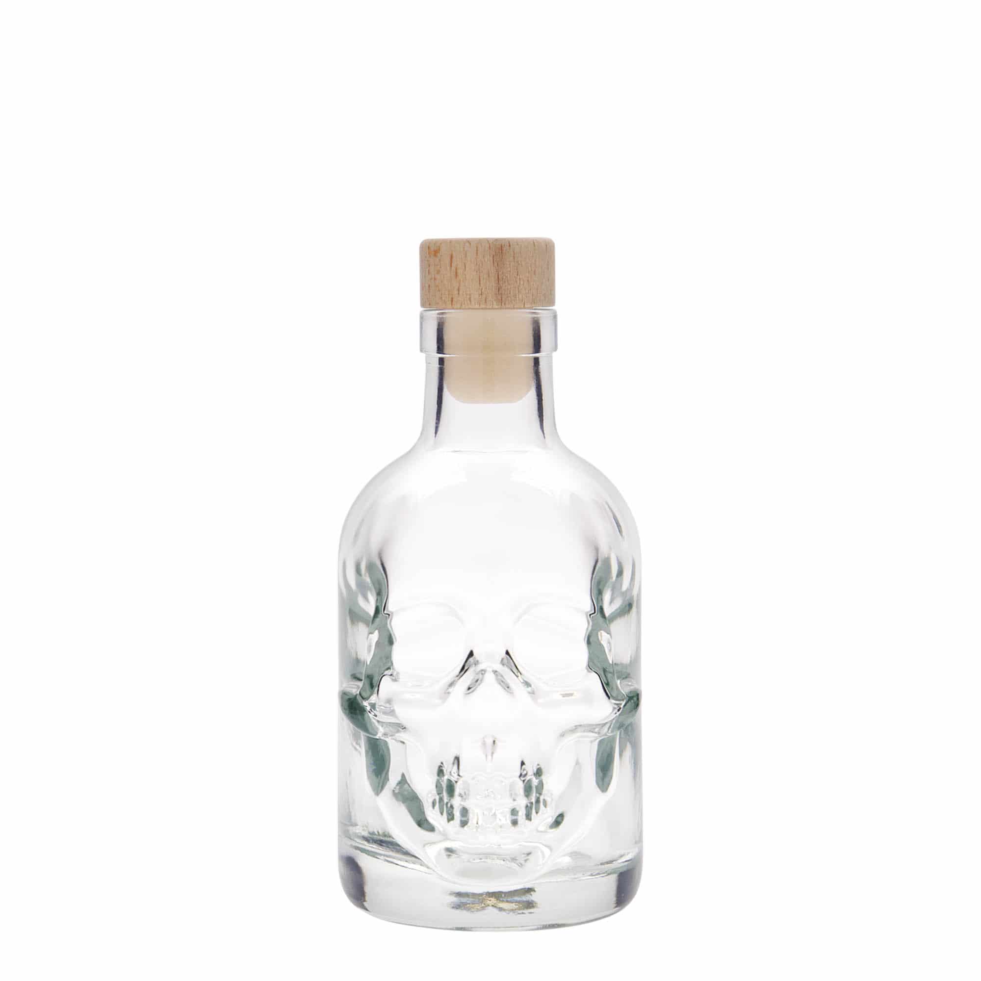 200 ml sklená fľaša „Lebka“, hrdlo: korok