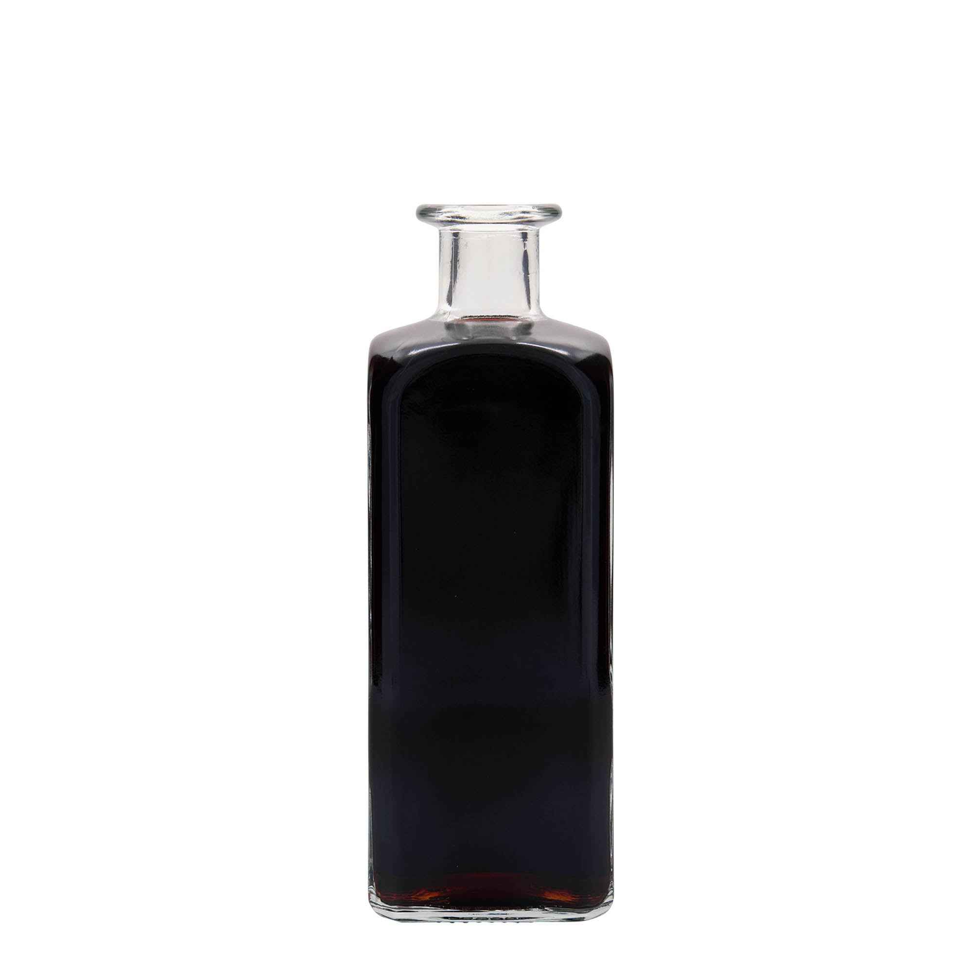 500 ml sklenená fľaša Apotheker Carré, štvorcová, hrdlo: korkové