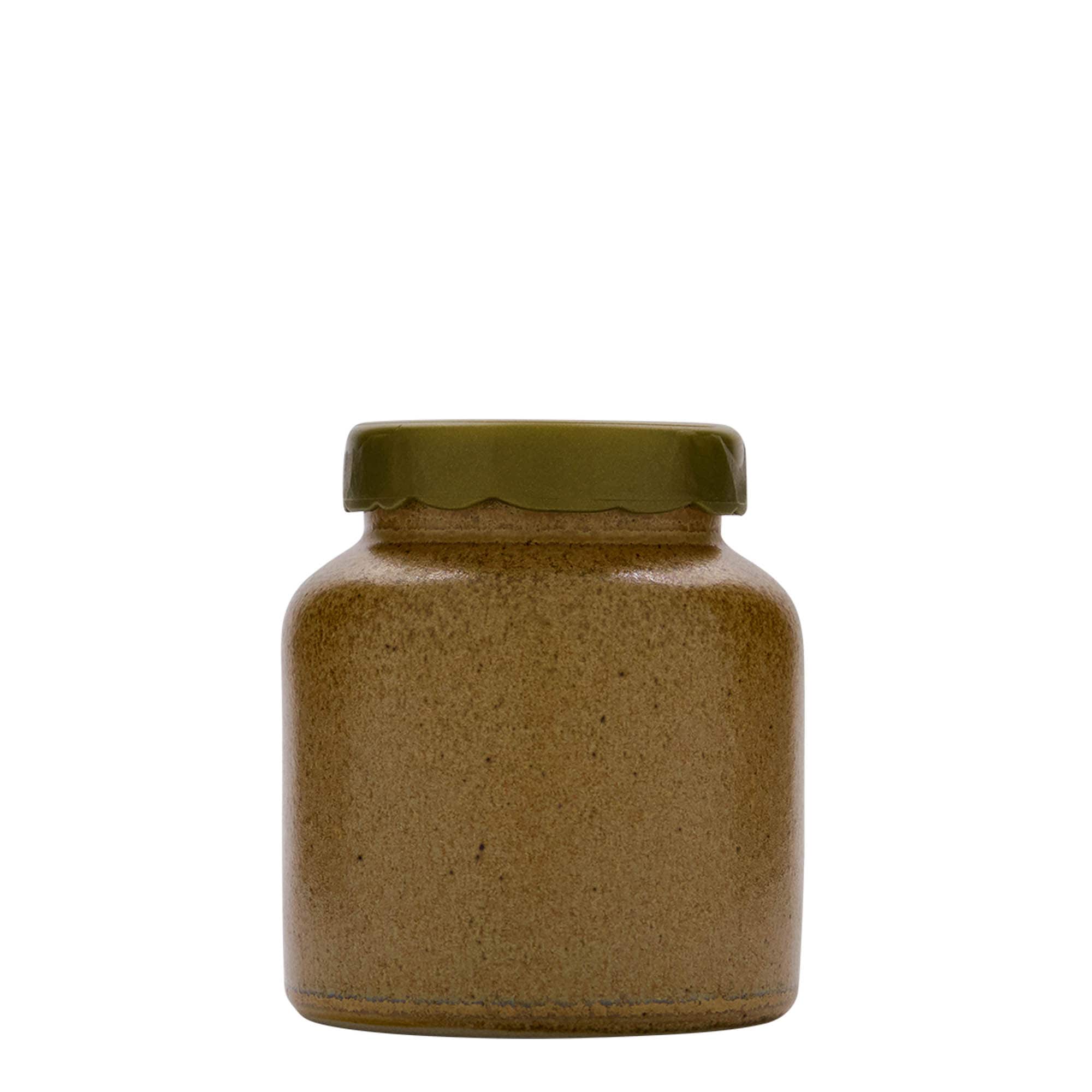 270 ml kameninový hrniec, keramika, hnedo-kryštalický, ústie: preklápací kryt