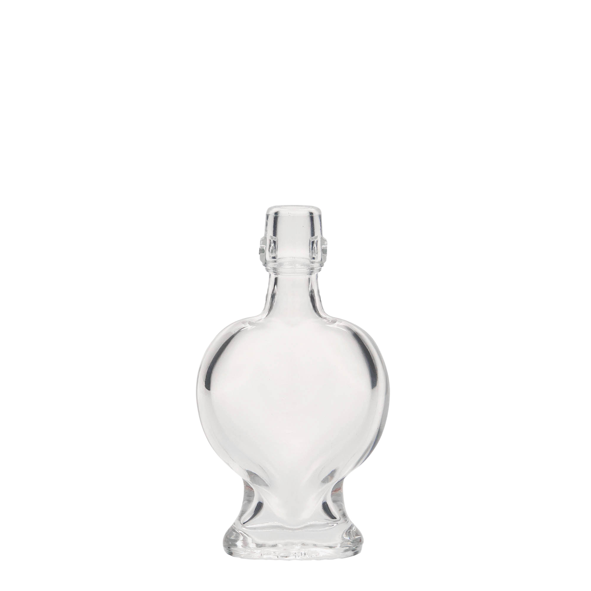 40 ml sklenená fľaša „Srdce“, hrdlo: uzáver s pákou 40 ml sklenená fľaša „Srdce“, hrdlo: uzáver s pákou