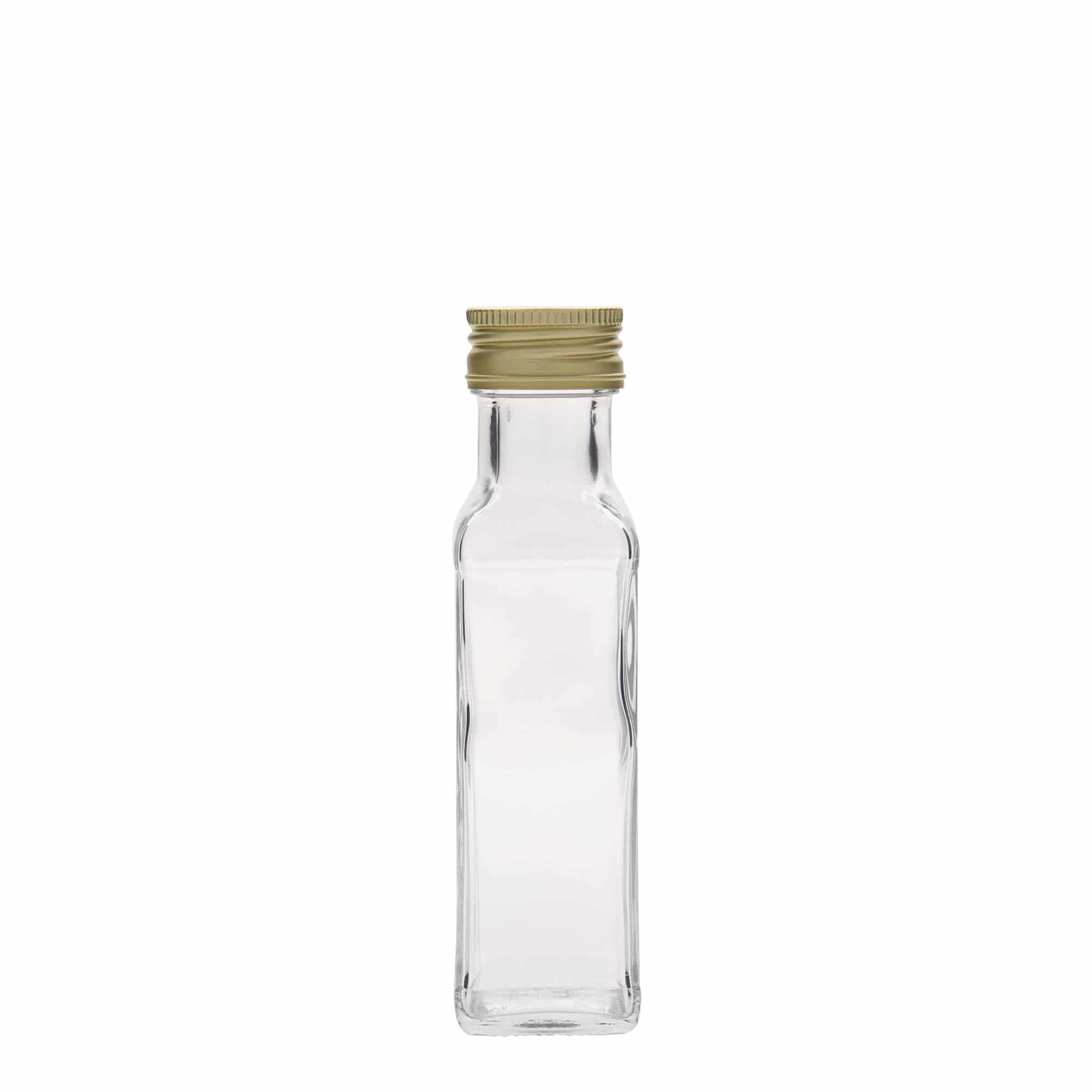100 ml sklenená fľaša 'Marasca', štvorcová, hrdlo: PP 31,5 100 ml sklenená fľaša 'Marasca', štvorcová, hrdlo: PP 31,5