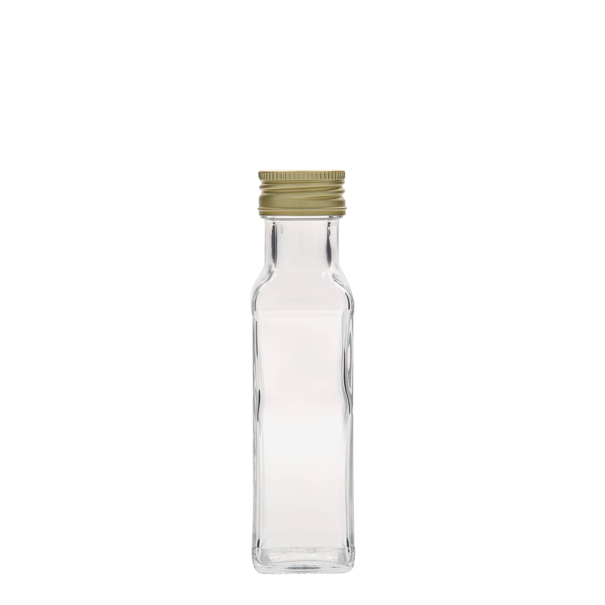 100 ml sklenená fľaša 'Marasca', štvorcová, hrdlo: PP 31,5 100 ml sklenená fľaša 'Marasca', štvorcová, hrdlo: PP 31,5