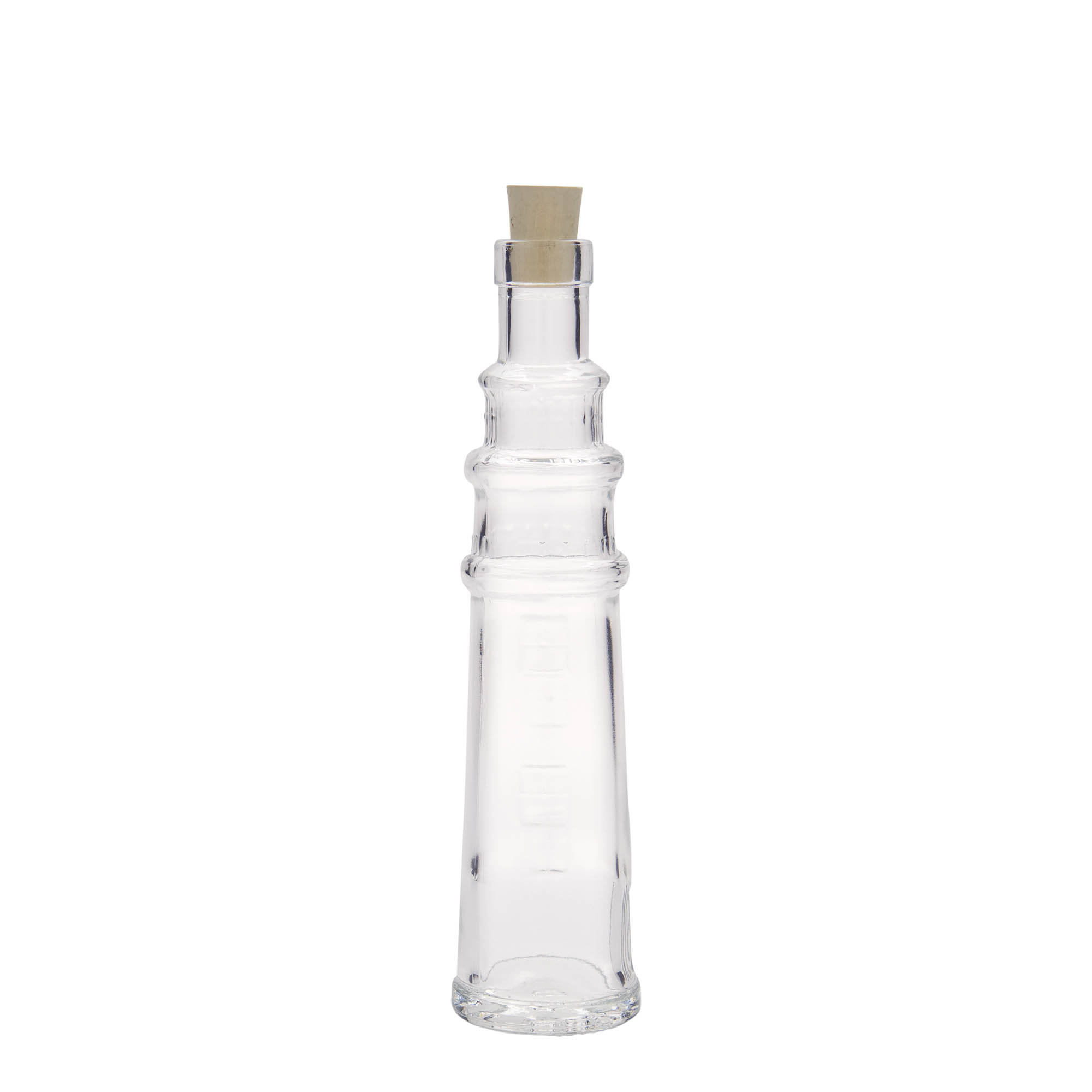 100 ml sklenená fľaša 'Leuchtturm', hrdlo: korok 100 ml sklenená fľaša 'Leuchtturm', hrdlo: korok