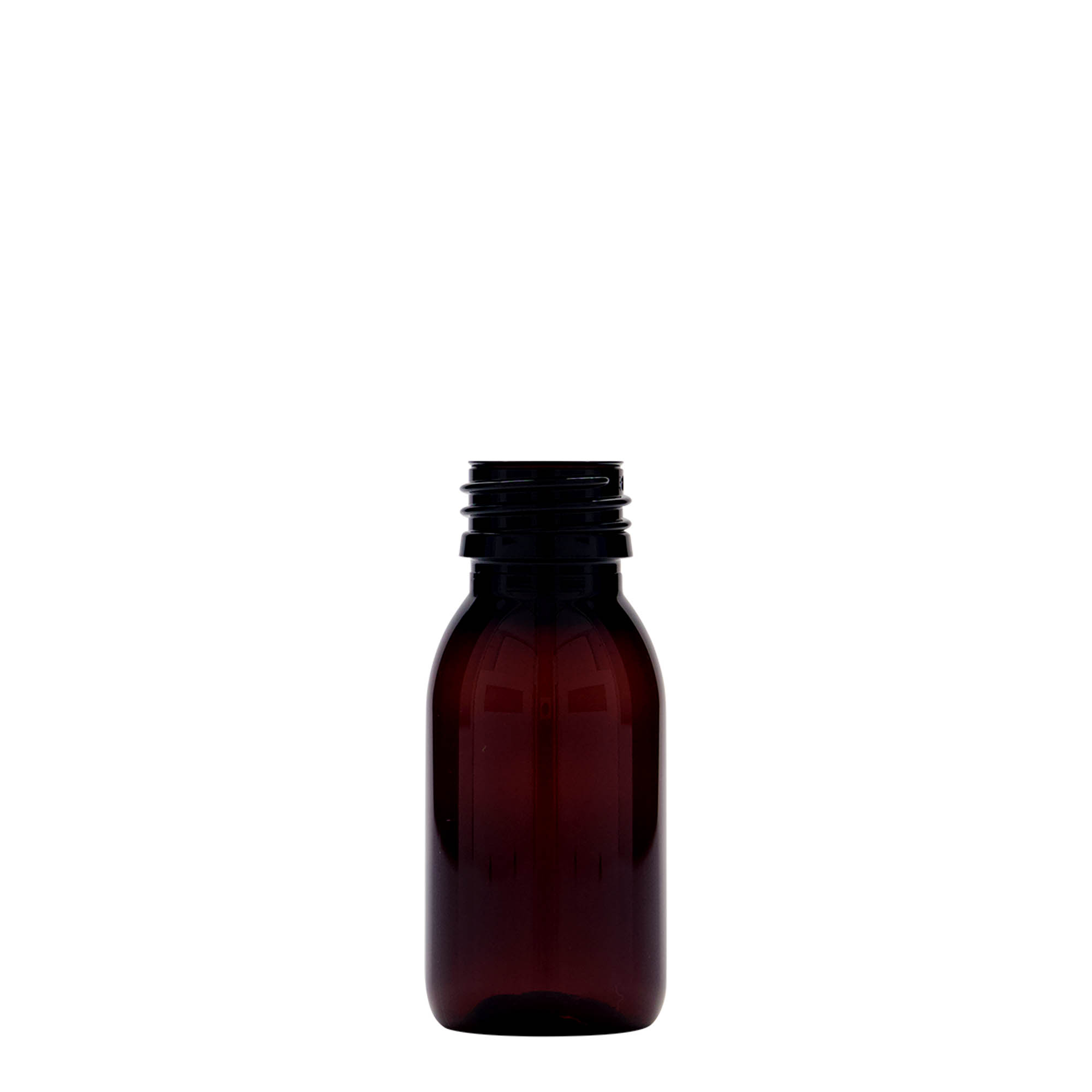 60 ml PET medicínska fľaša, hnedá, plast, hrdlo: PP 28 60 ml PET medicínska fľaša, hnedá, plast, hrdlo: PP 28