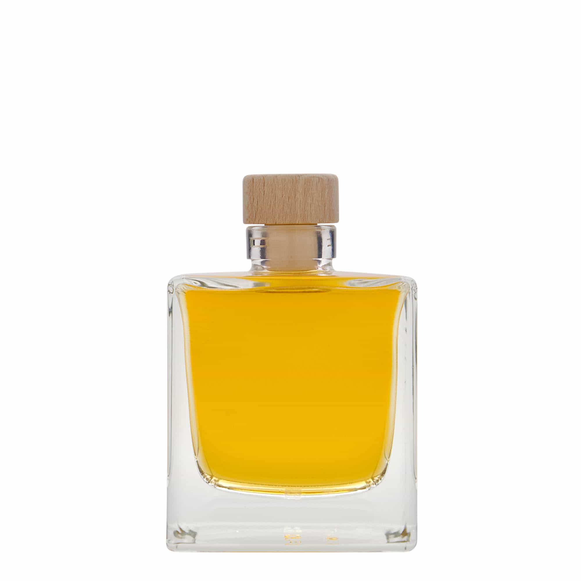 200 ml sklená fľaša „Cube“, štvorcová, hrdlo: korok