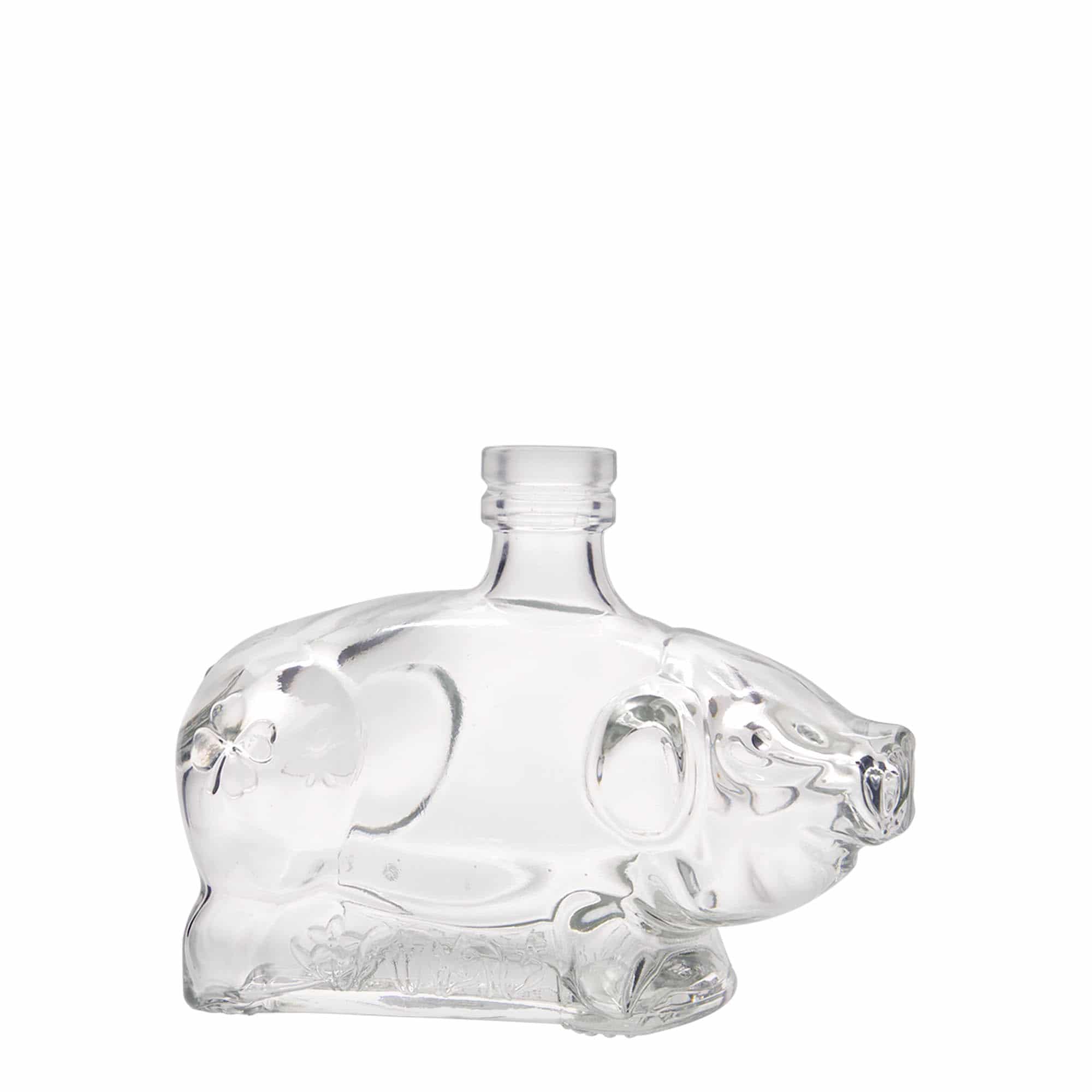 200 ml sklená fľaša „Prasiatko pre šťastie“, hrdlo: korok