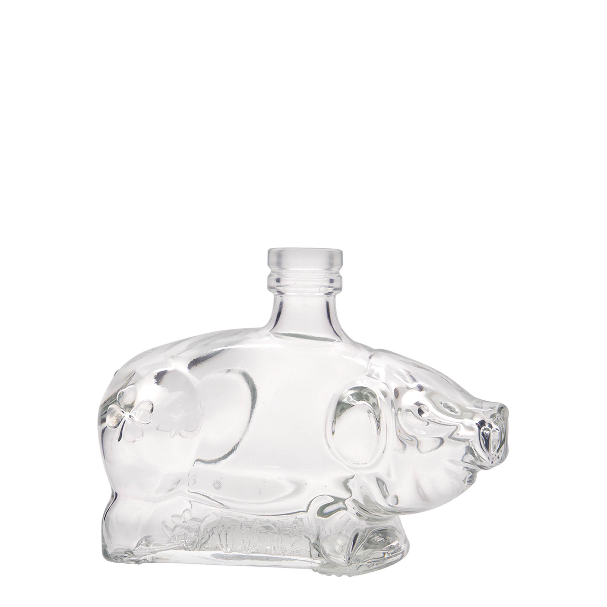 200 ml sklenená fľaša „Šťastné prasiatko“, hrdlo: korok
