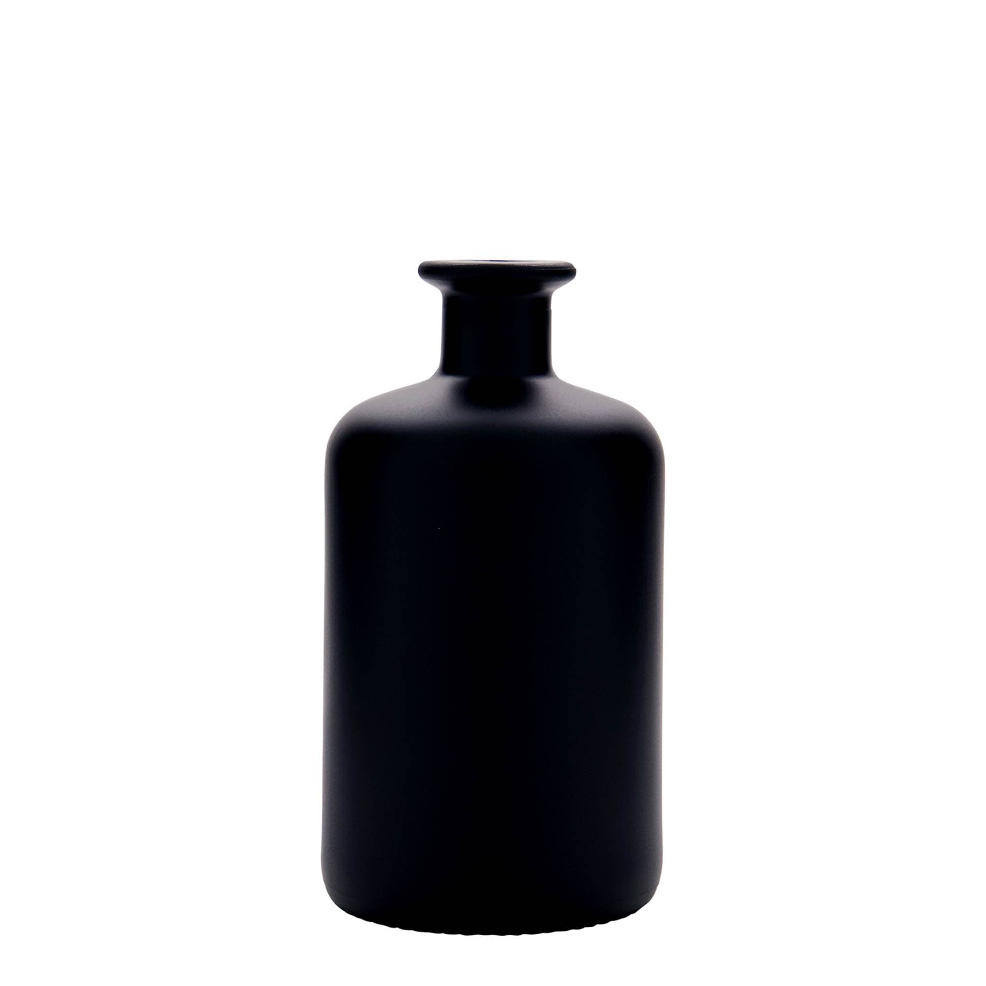 500 ml lekárnická sklenená fľaša, čierna, hrdlo: korok