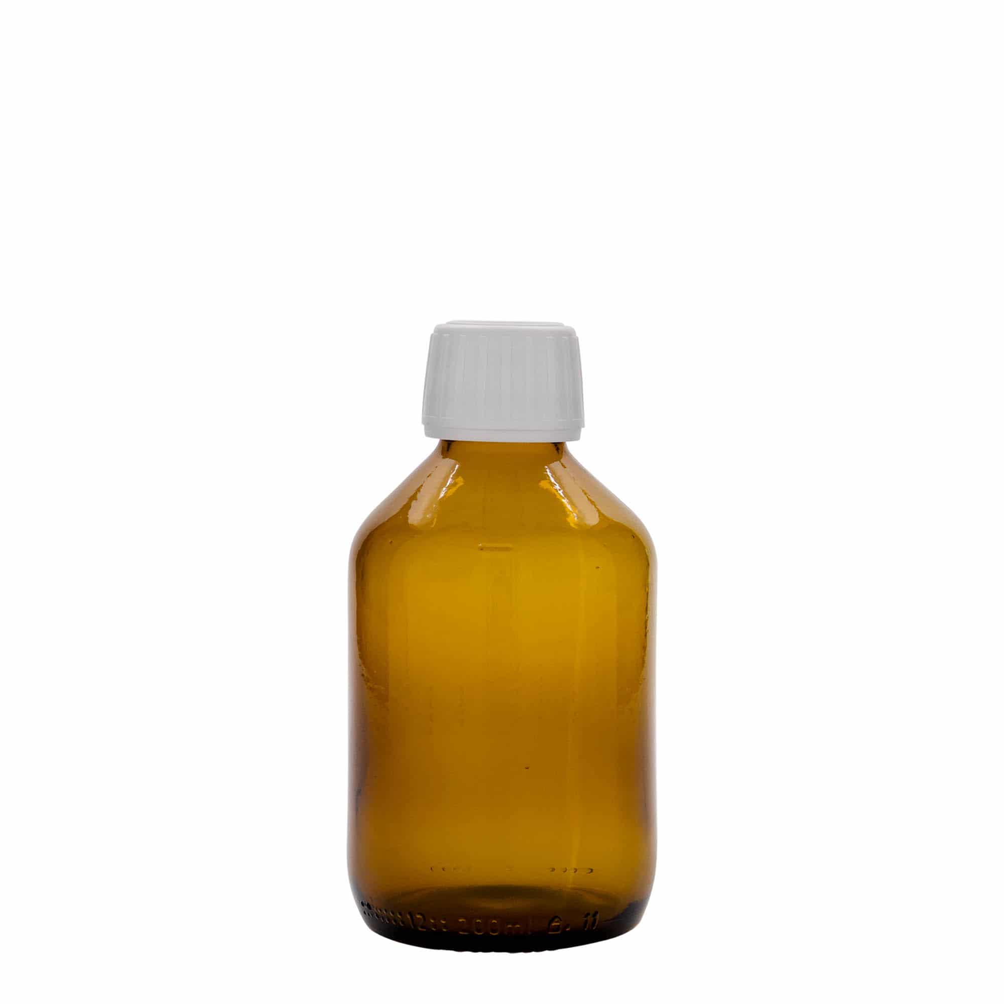 200 ml liekovka, hnedá farba, sklená, hrdlo: PP 28