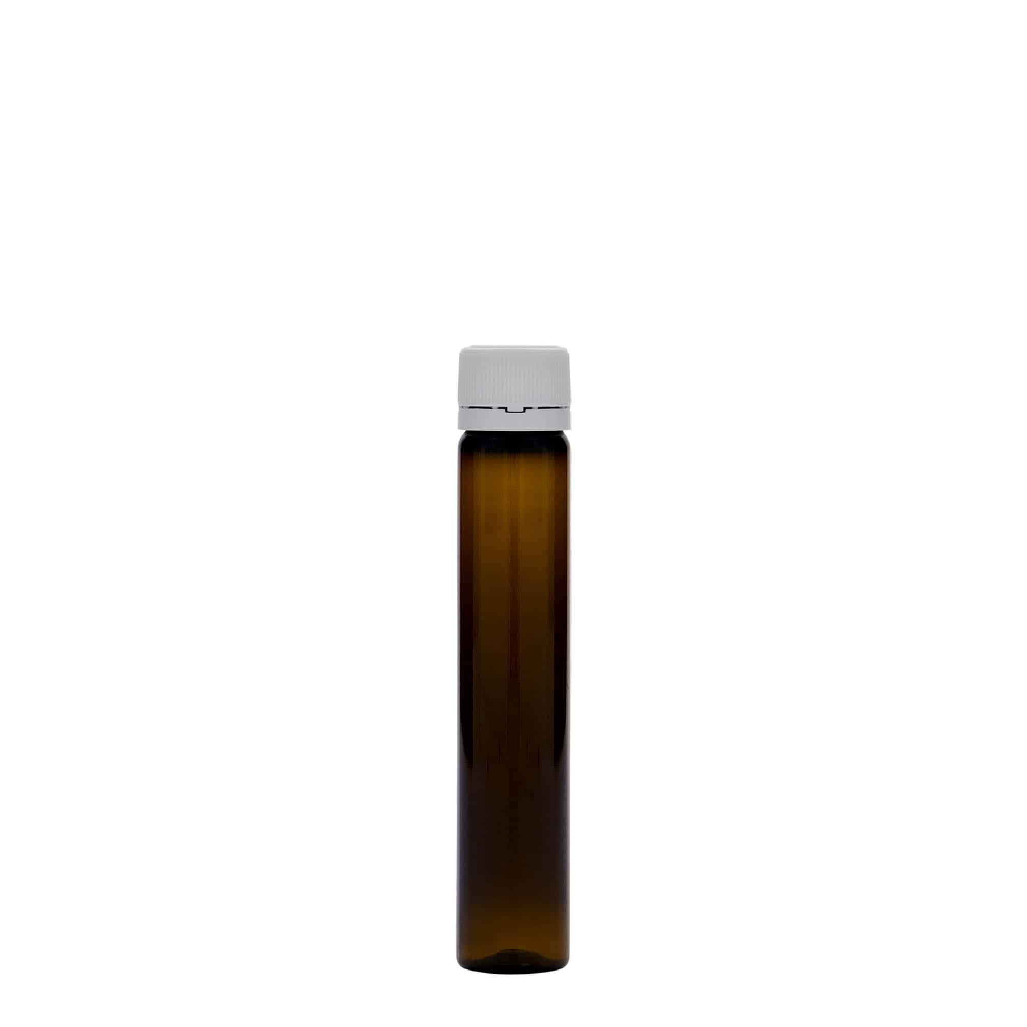 25 ml PET rúrka, plast, hnedá farba, hrdlo: skrutkovací uzáver