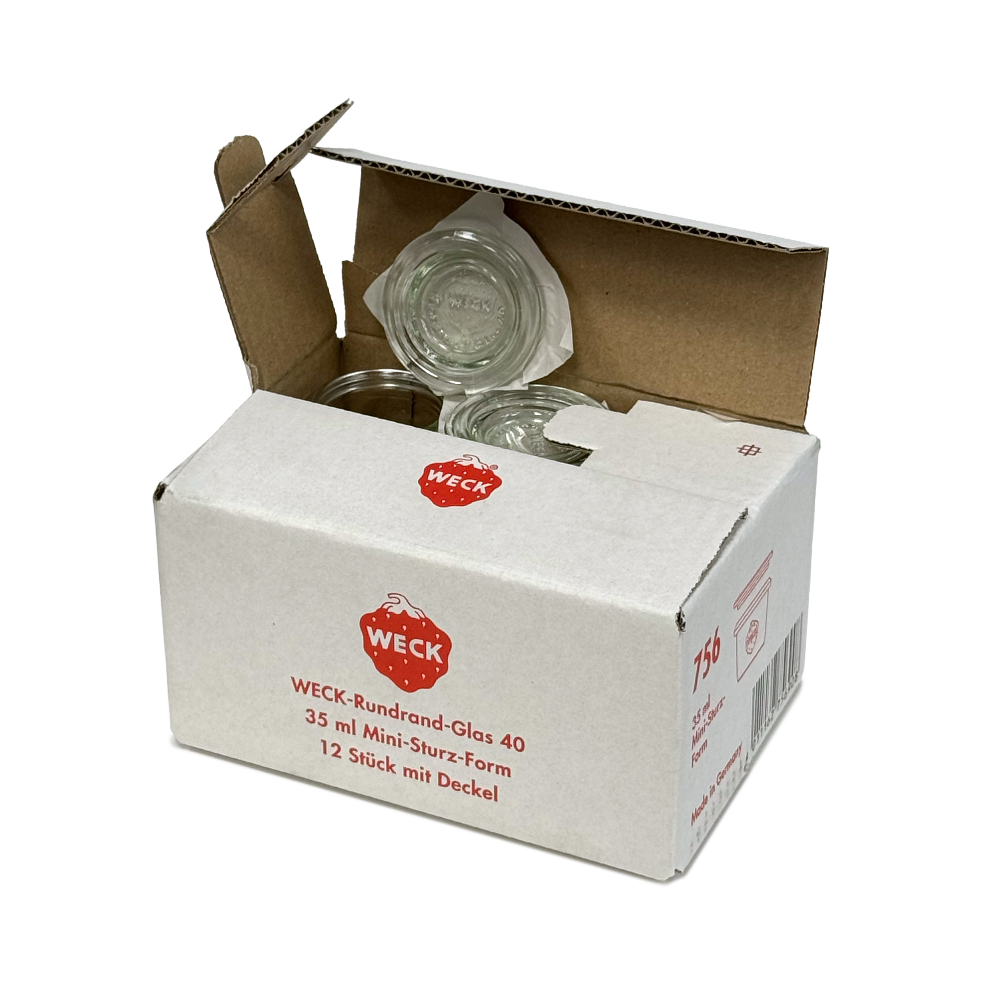 12x 35 ml WECK-pohár typu Sturz so skleneným viečkom RR 40
