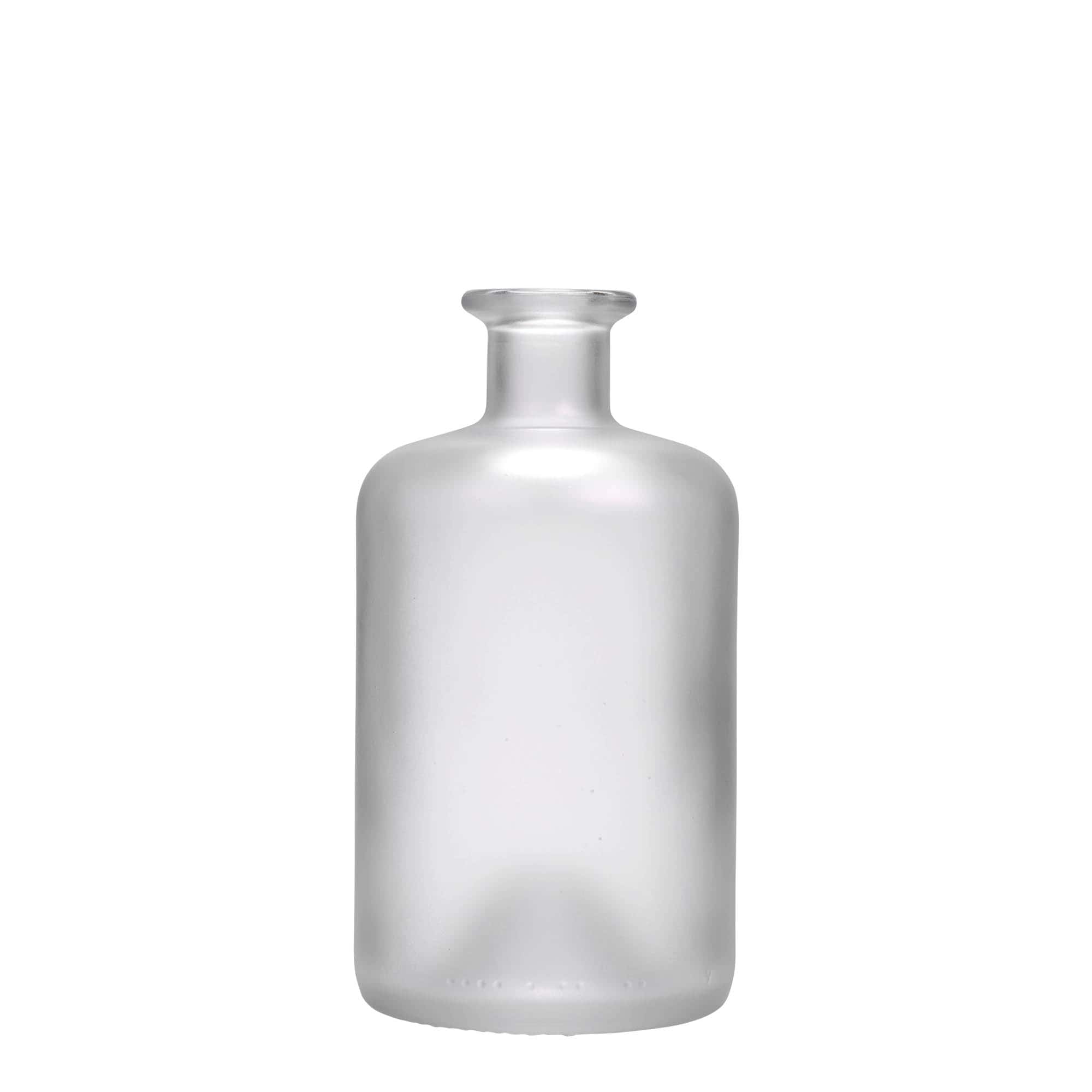 500 ml lekárnická sklenená fľaša, mrazená, hrdlo: korok